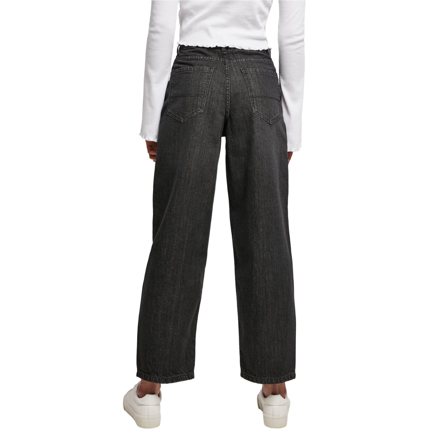 Urban Classics Ladies - Wide Leg Cropped Denim Jeans noir