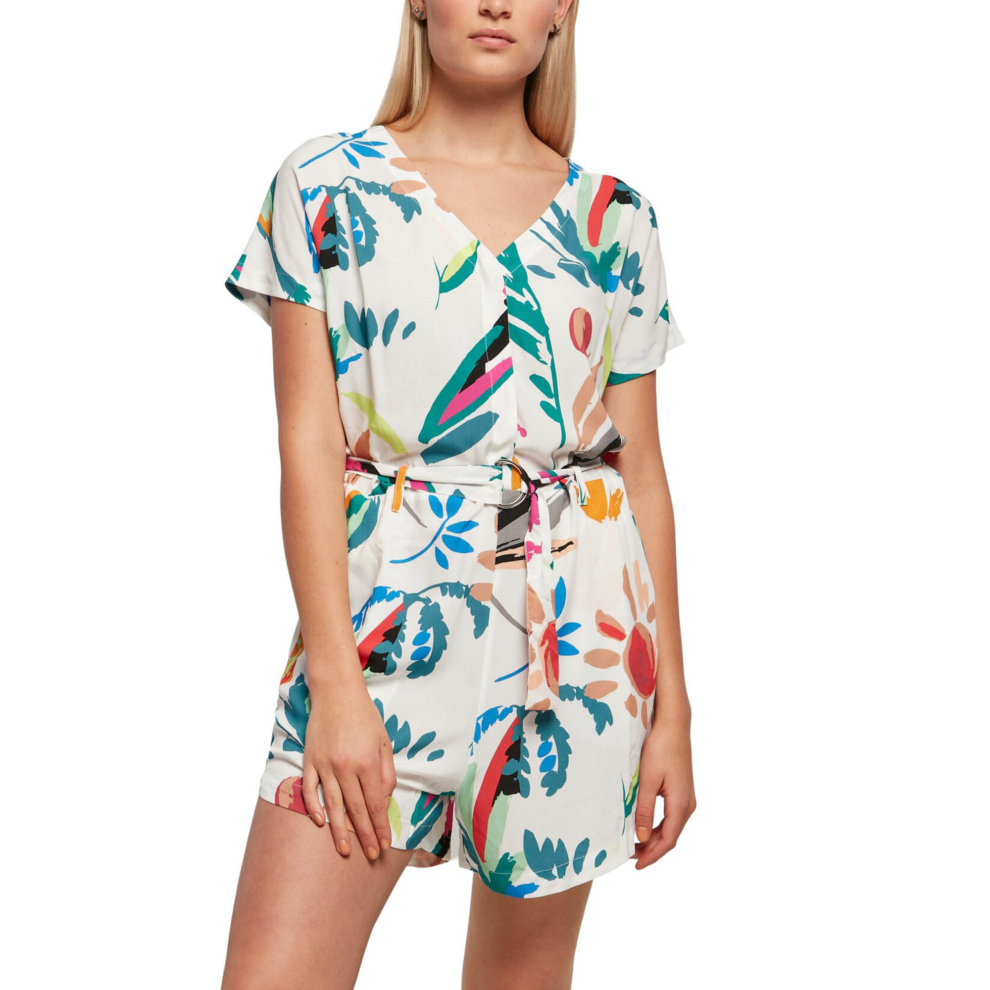 Urban Classics Ladies - Short Viscose Belt Jumpsuit