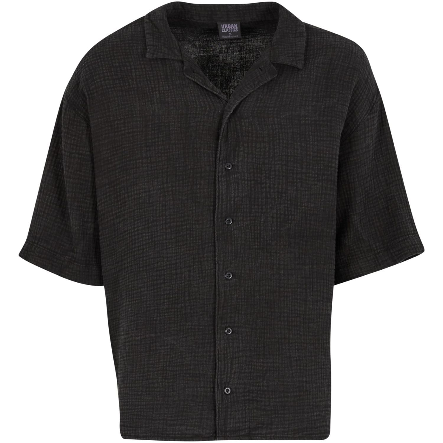 Urban Classics - Acid Washed Musselin Hemd schwarz