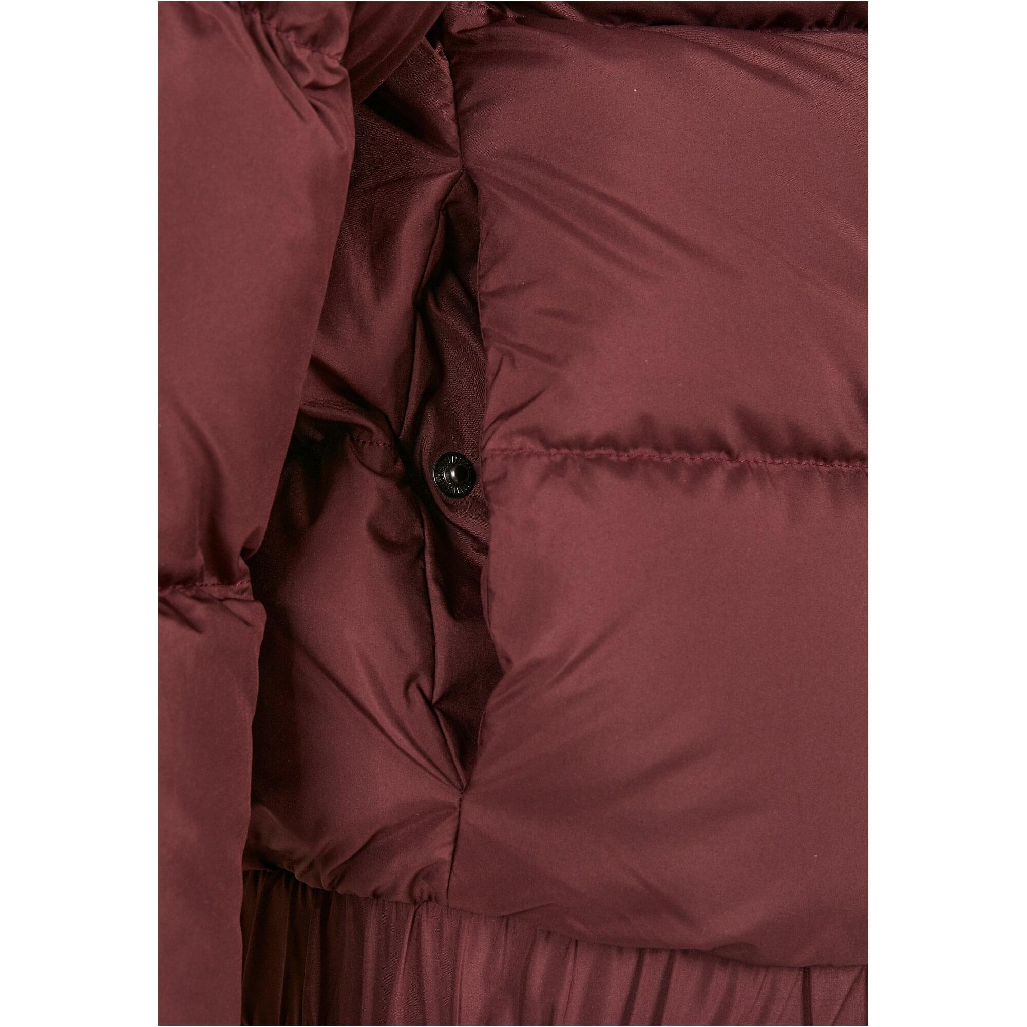 Urban Classics Ladies - Hooded Puffer Winterjacket cherry