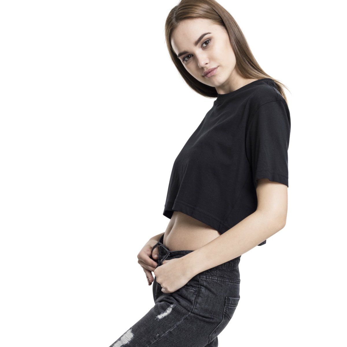 Urban Classics Ladies - Short Oversized Top noir