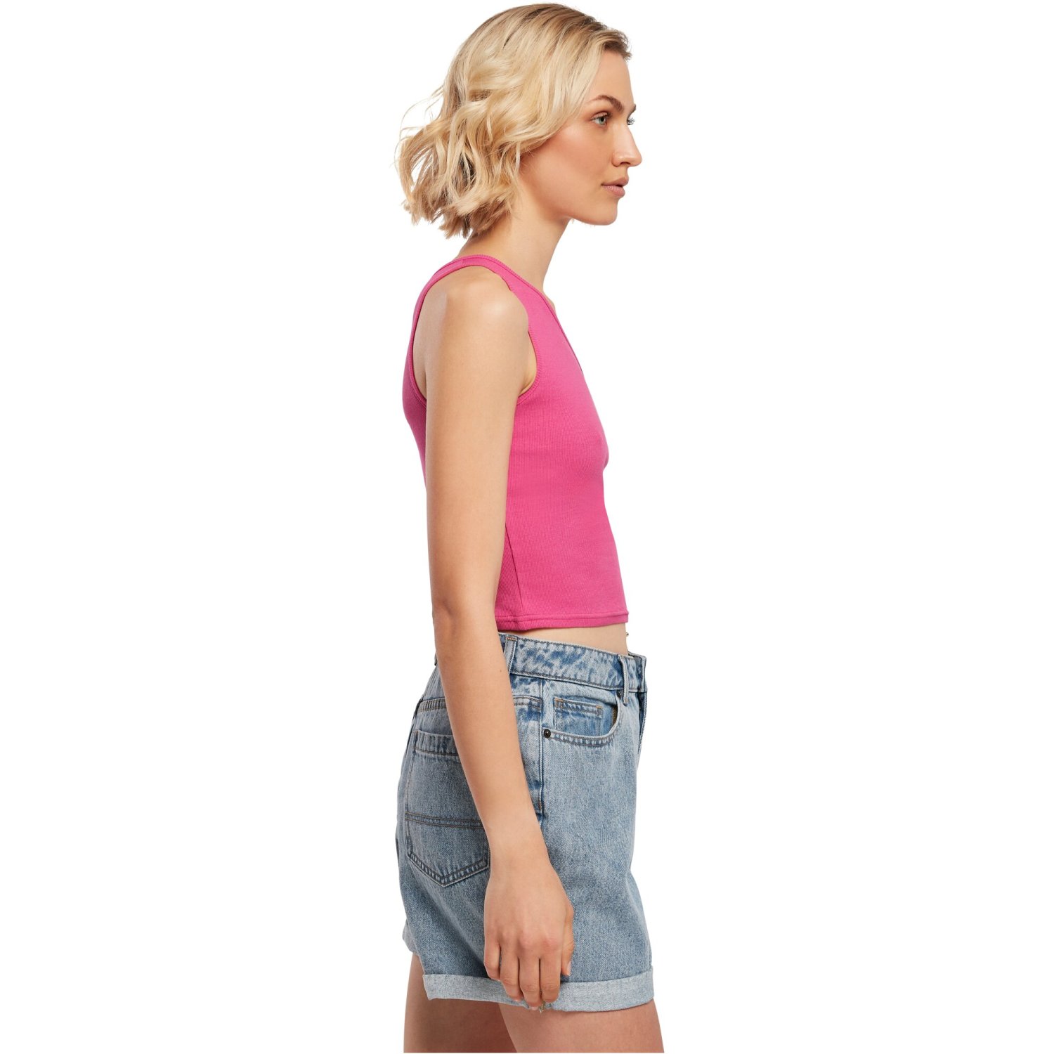 Urban Classics Ladies - Cropped Asymmetric Top pink
