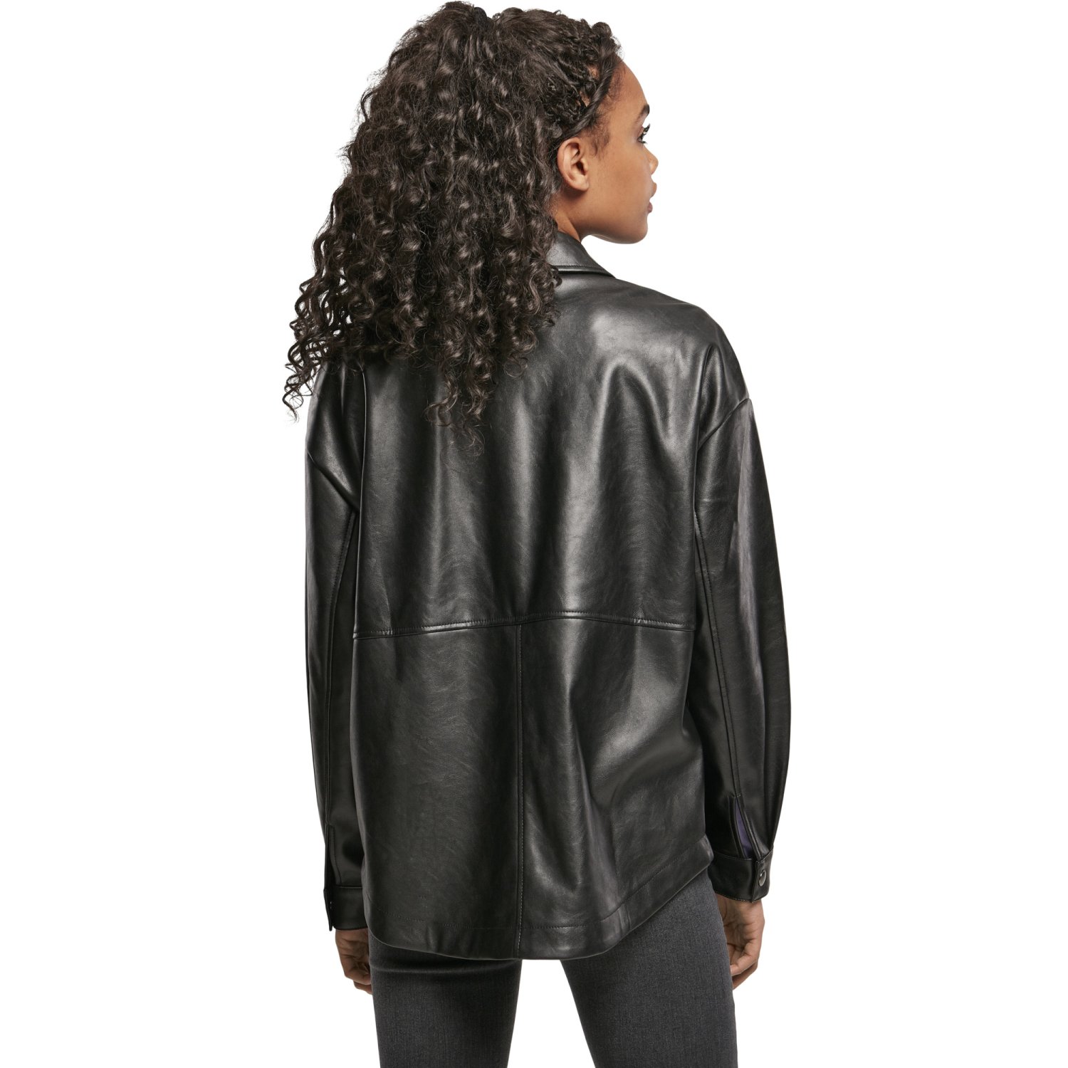 Urban Classics Femme - Veste surchemise en similicuir