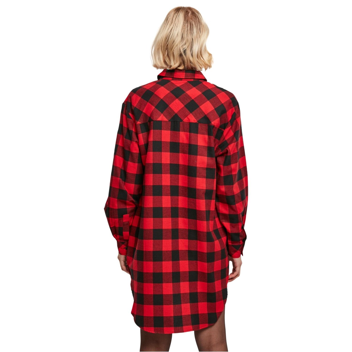 Urban Classics Ladies - Oversized Flannel Shirt Dress red