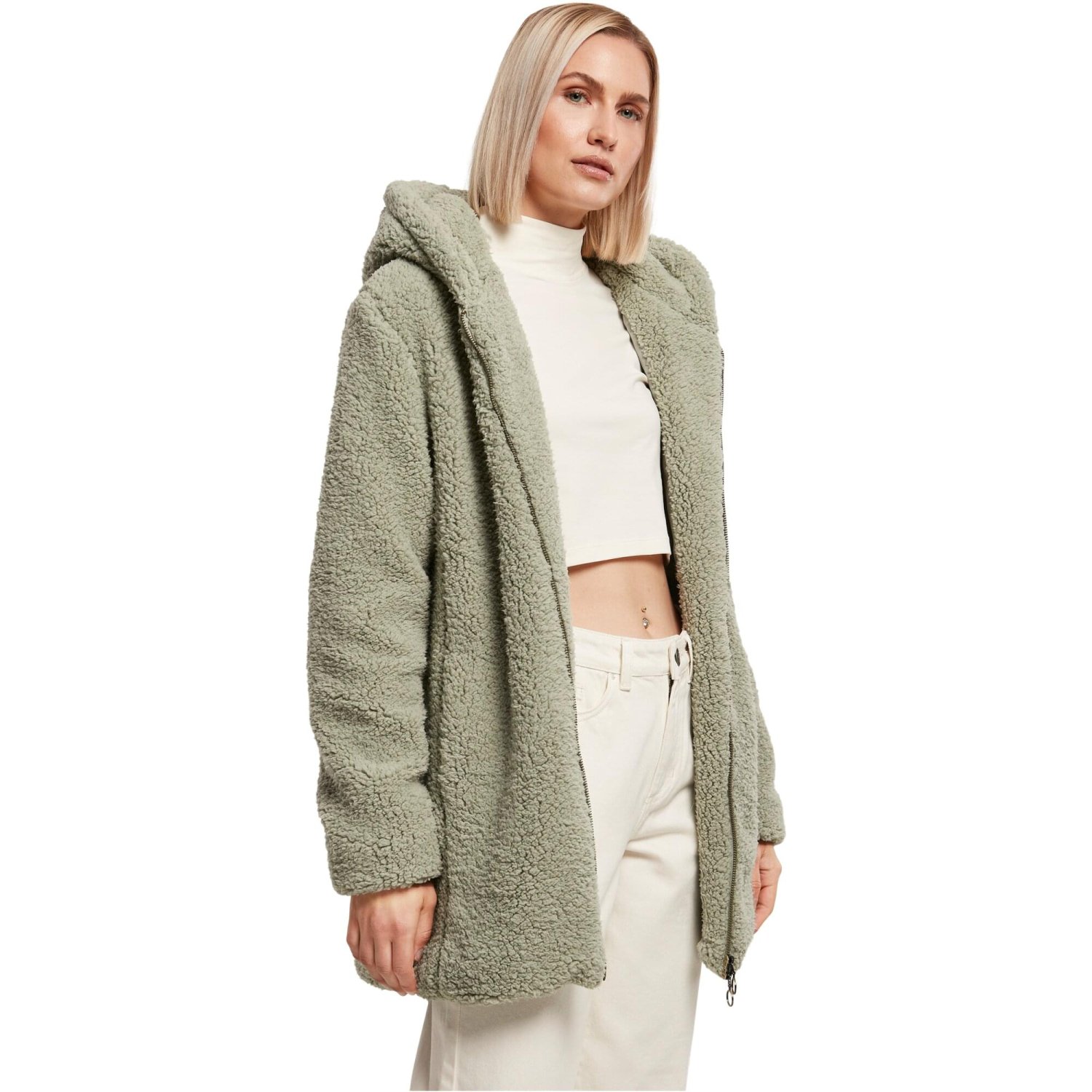 Urban Classics Ladies - SHERPA Long Winter Jacket salvia