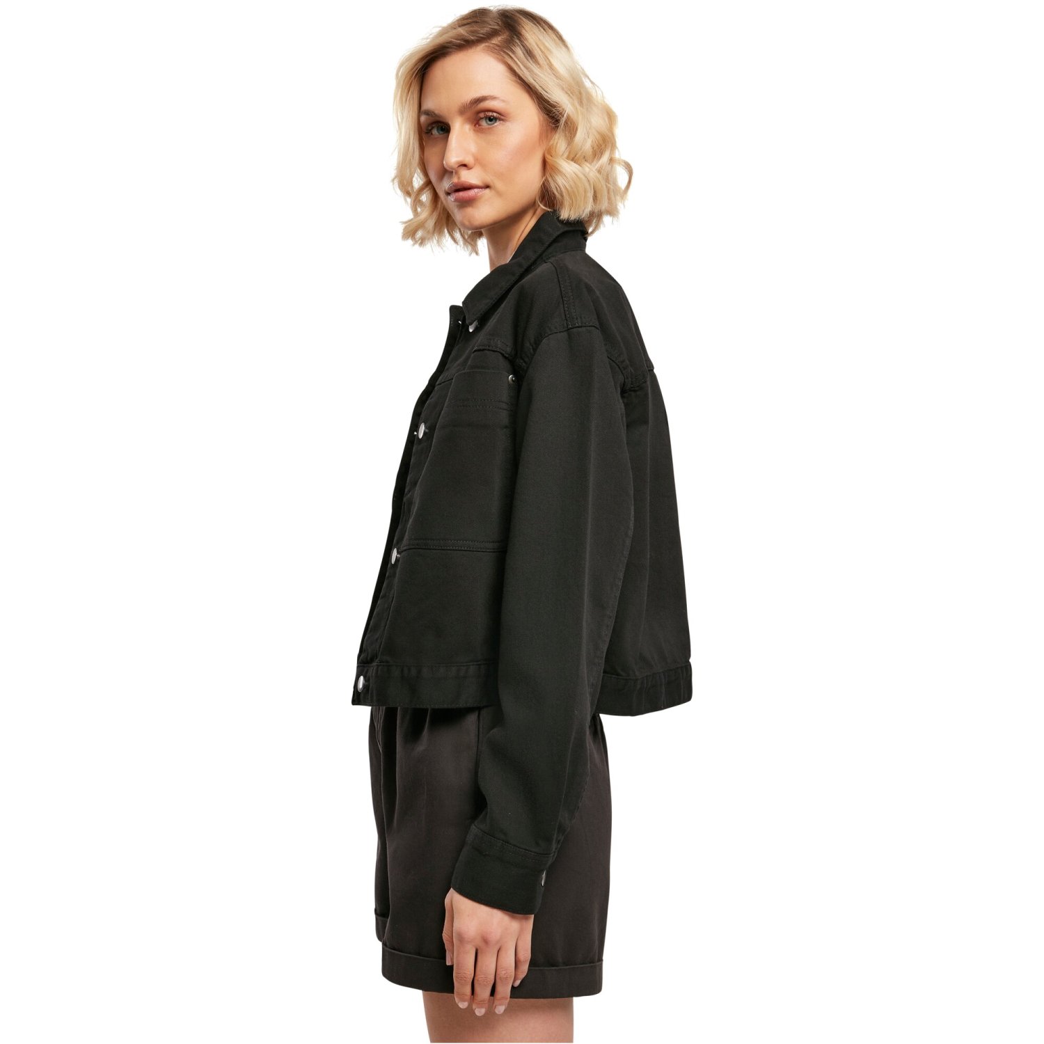 Urban Classics Ladies - Short Boxy Denim Veste noir