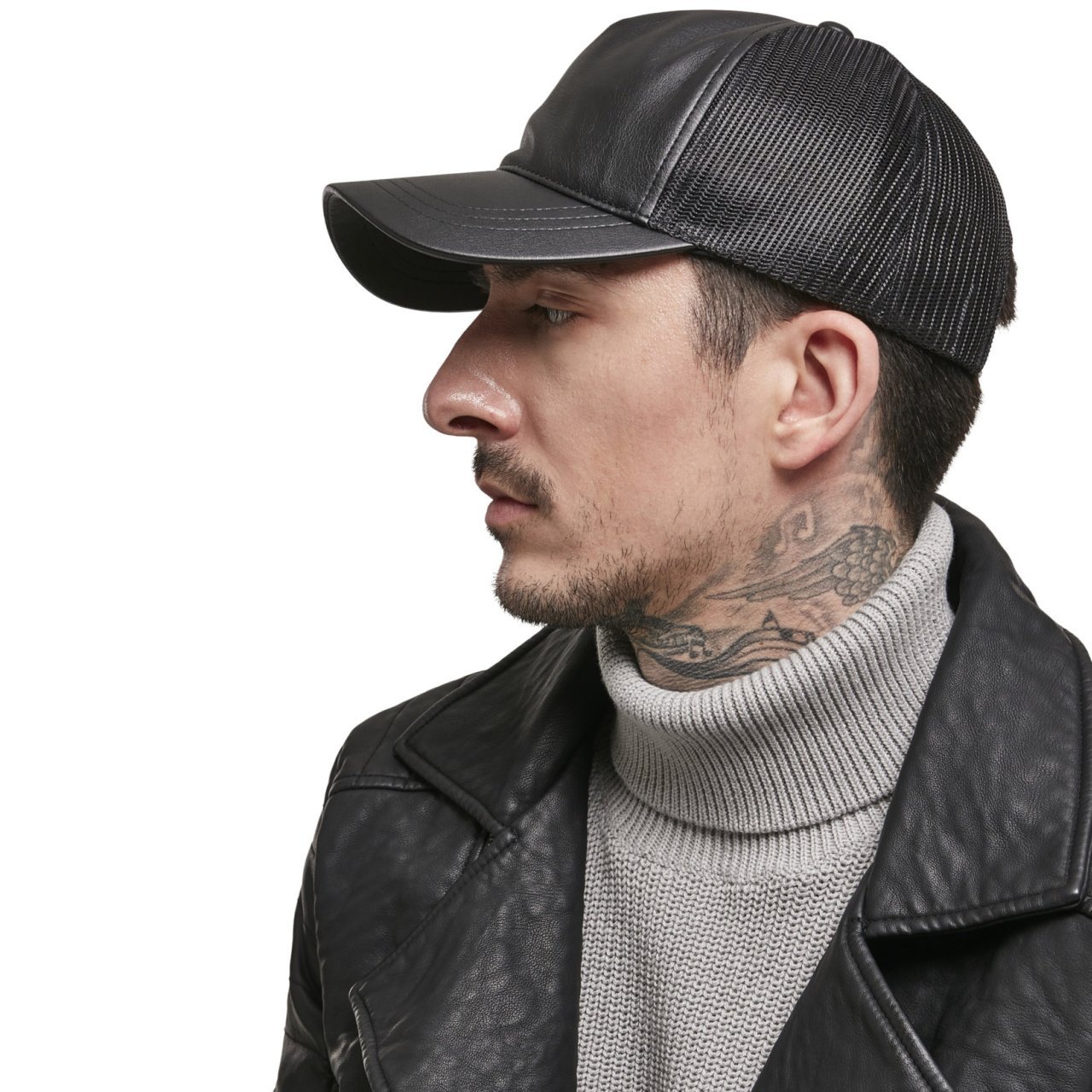 Flexfit Faux Cuir Trucker Snapback Cap