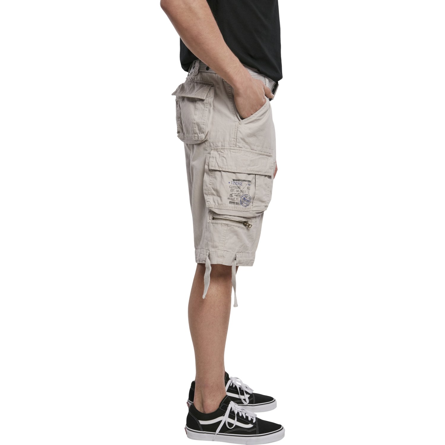 Brandit SAVAGE Vintage Worker Cargo Army Shorts white