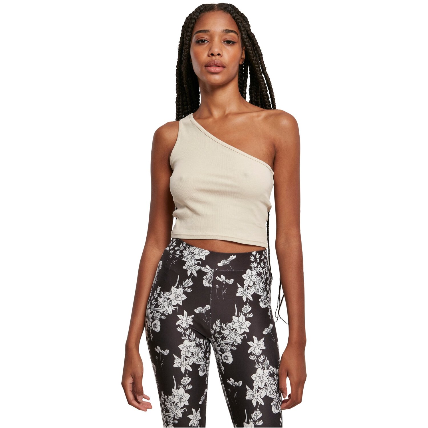Urban Classics Ladies - Cropped Asymmetric Top beige