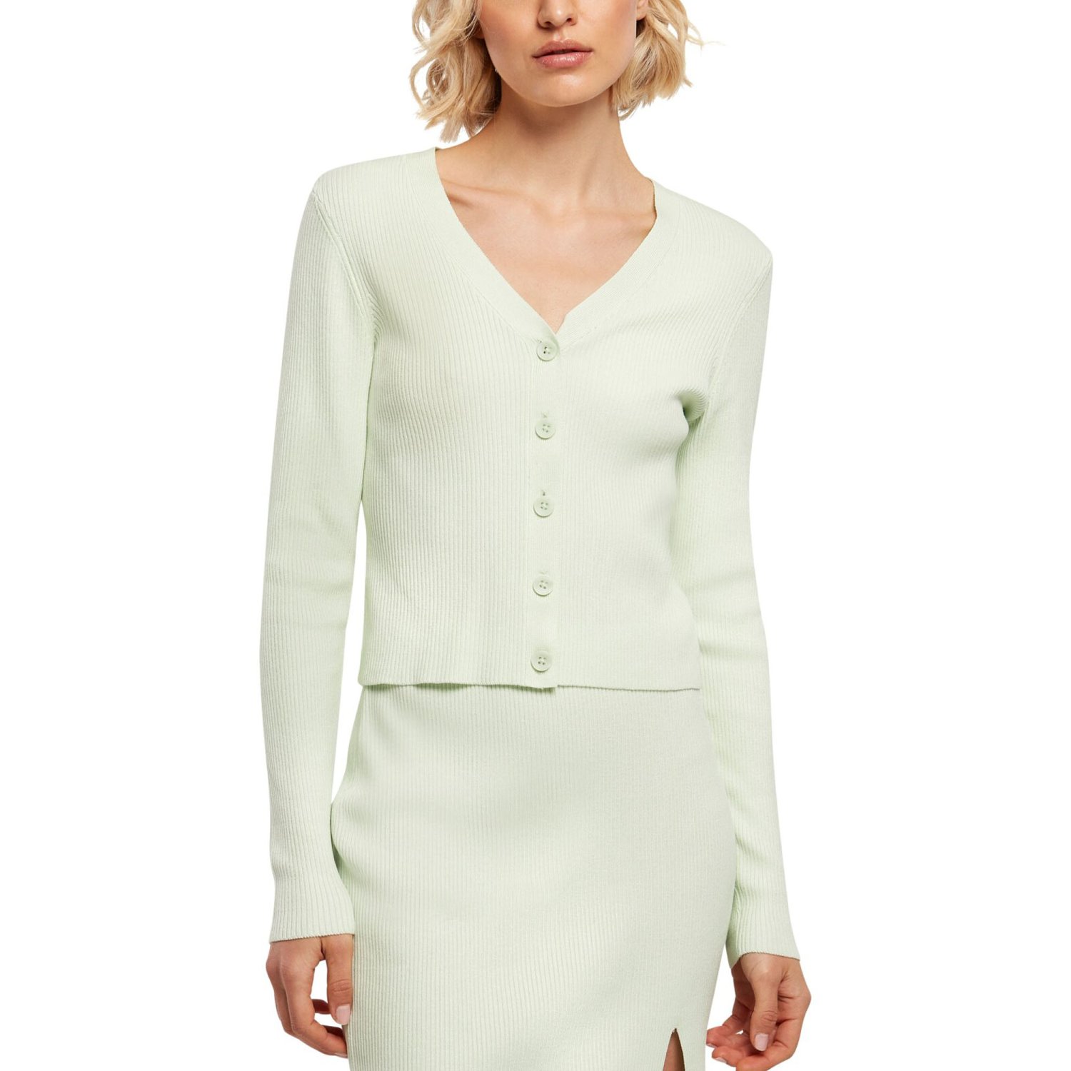 Urban Classics Ladies - Short Rib Knit Cardigan