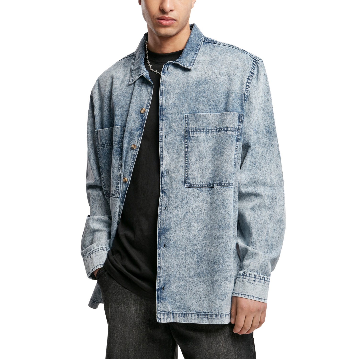 Urban Classics - Oversized Denim Shirt washed
