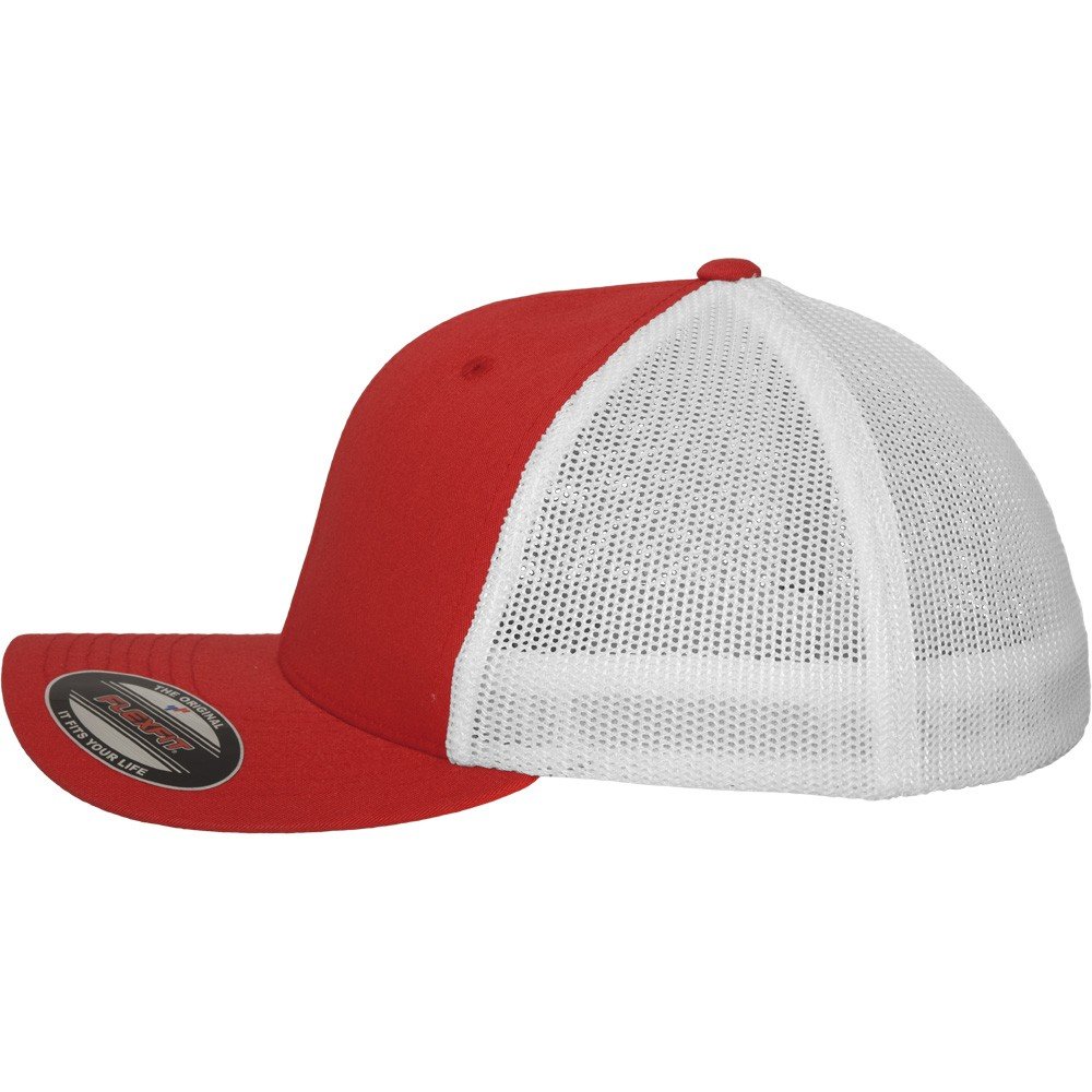 Flexfit Mesh Trucker Extensible Casquette - rouge / blanc -