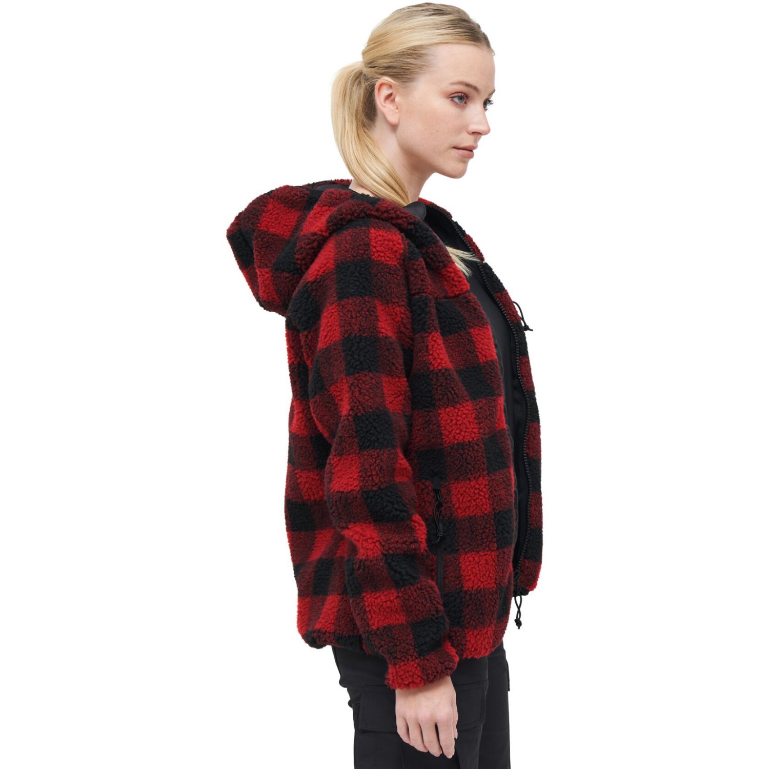 Brandit Ladies - Teddyfleece Jacket red / black