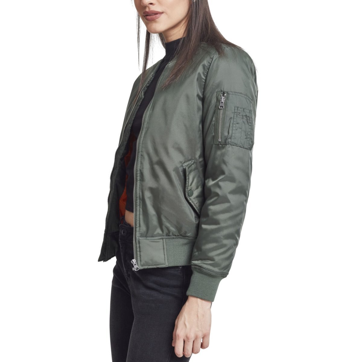 Urban Classics Femme - BASIC BOMBER BLOUSON olive