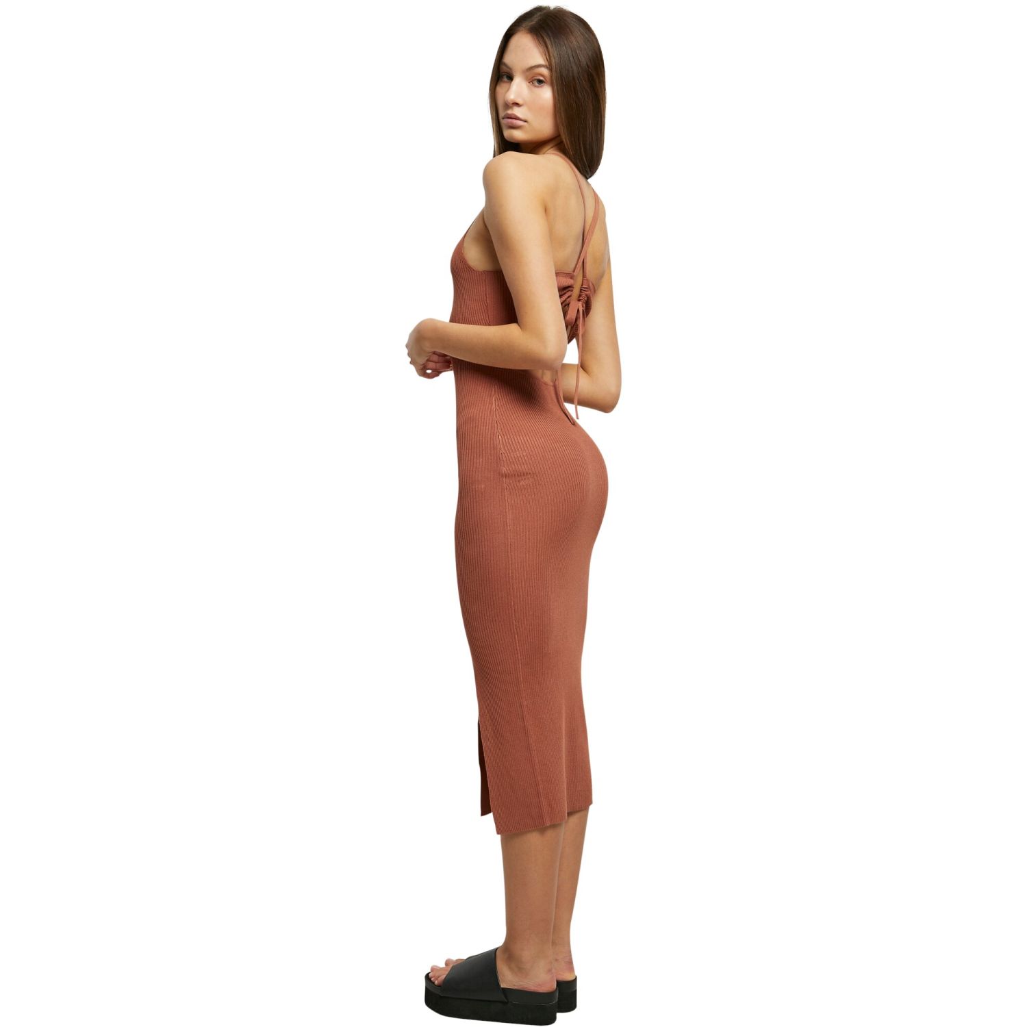 Urban Classics Ladies - Midi Rippenstrick Kleid