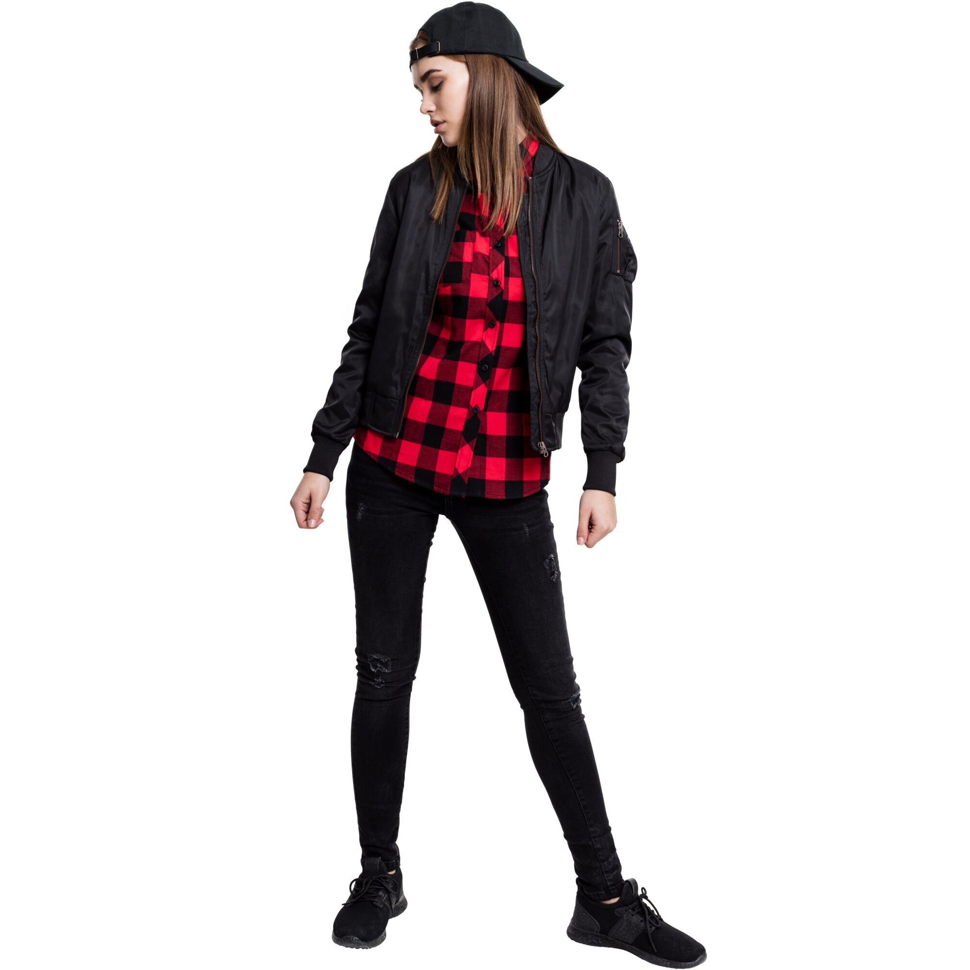 Urban Classics Ladies - TURNUP FLANELL Holzfäller Hemd