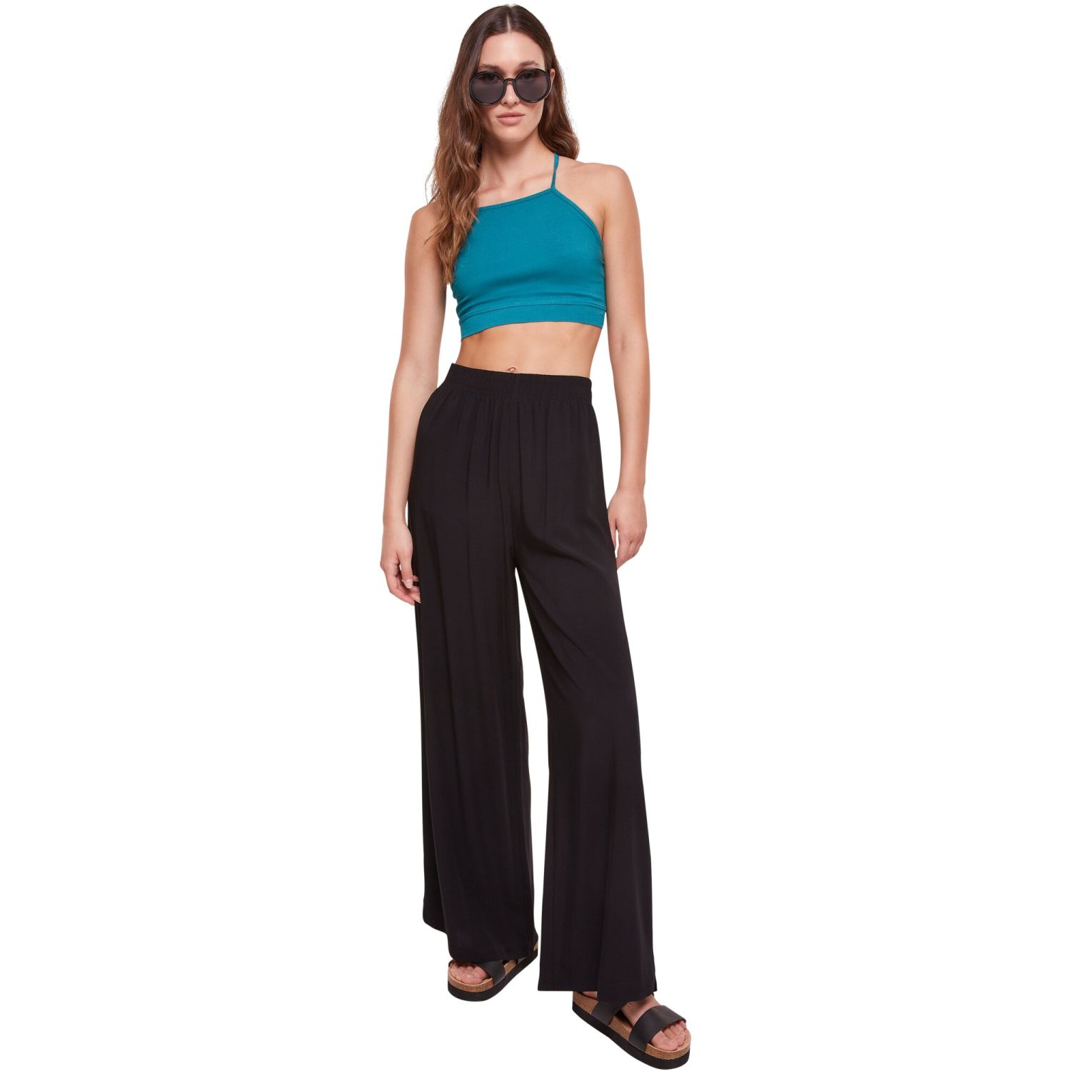Urban Classics Ladies - Wide Leg Viscose Pantalon