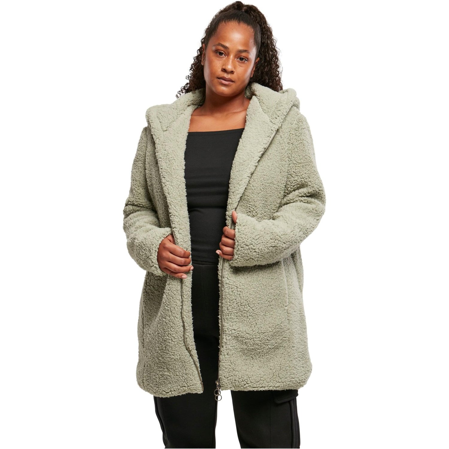 Urban Classics Ladies - SHERPA Long Winter Jacket salvia