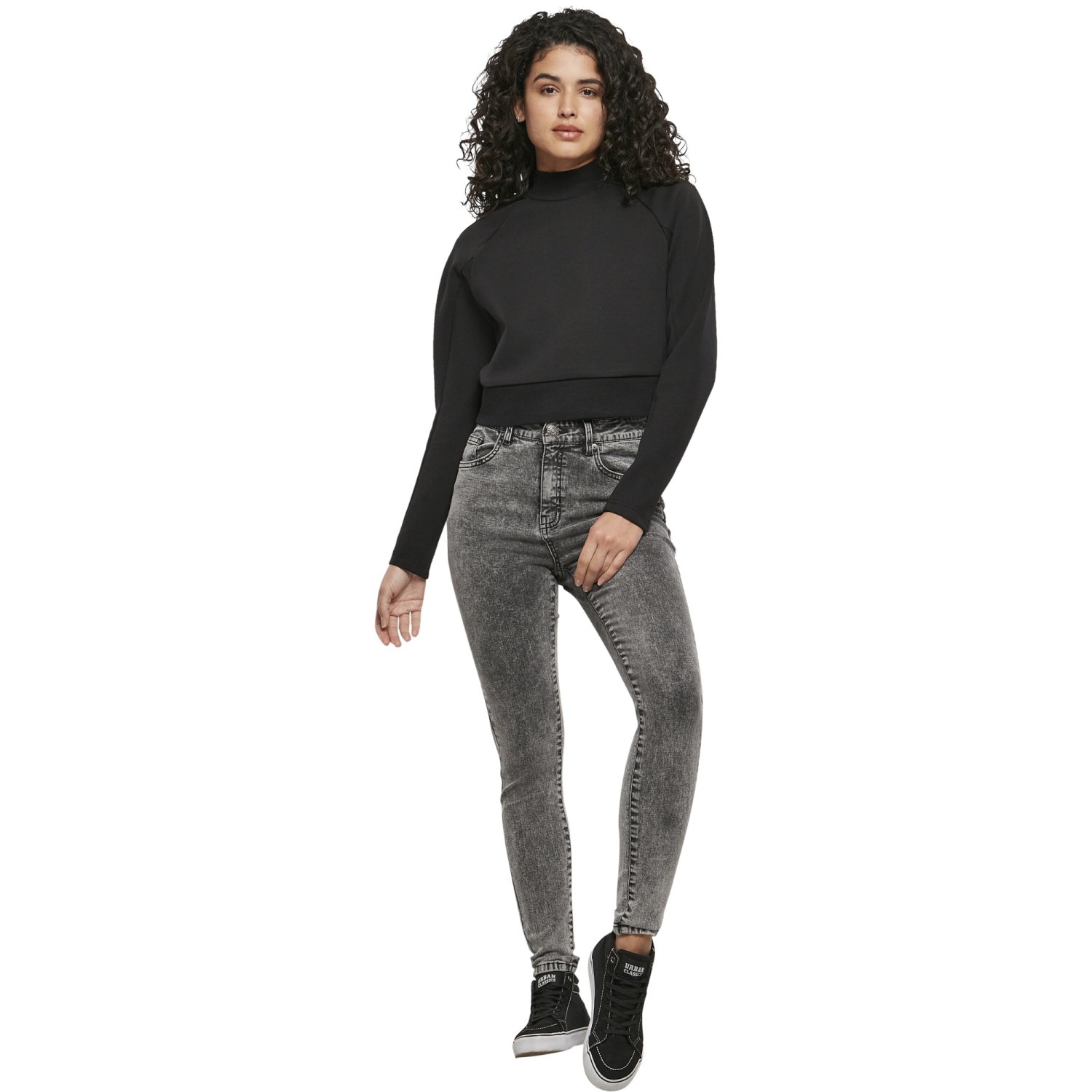 Urban Classics Ladies - Interlock Short Turtleneck Pullover