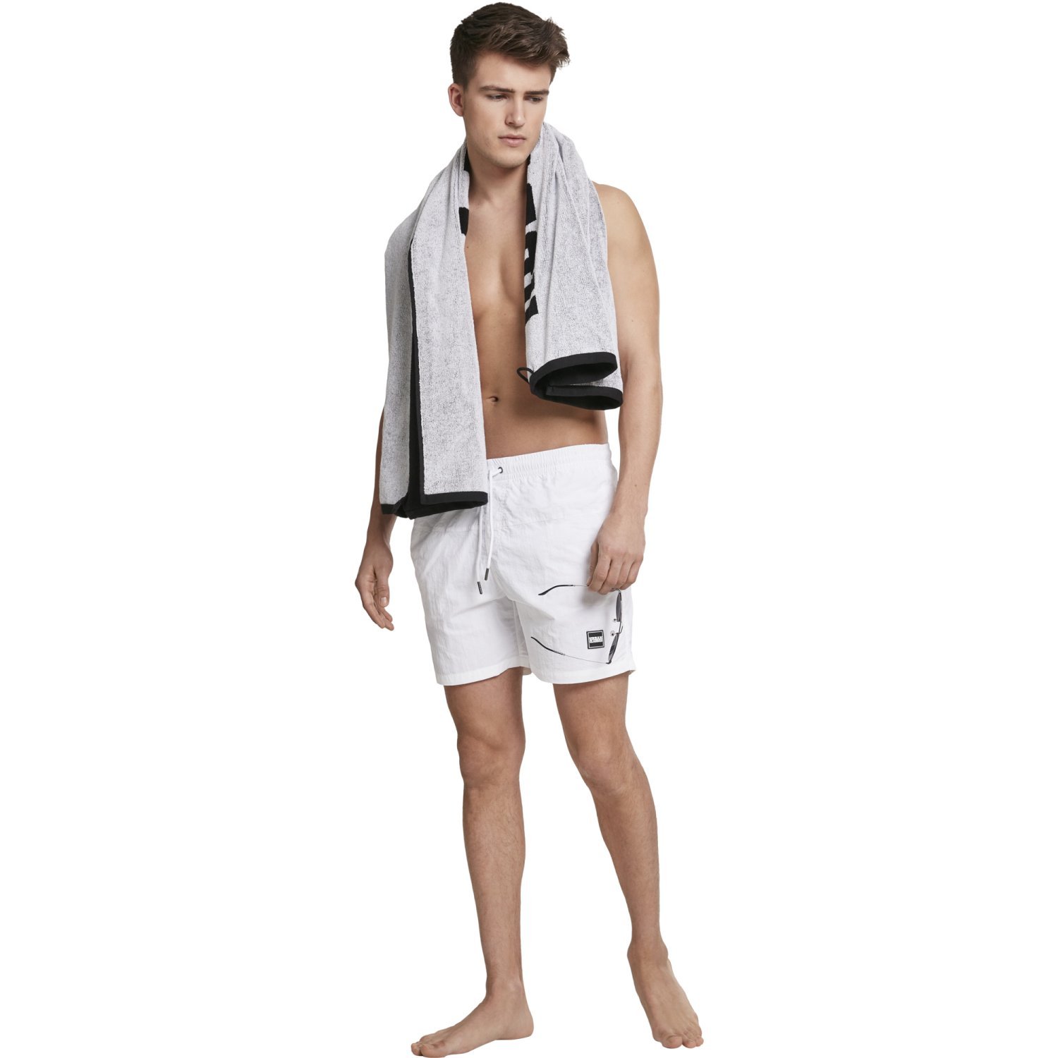 Urban Classics - BLOCK Short de bain blanc