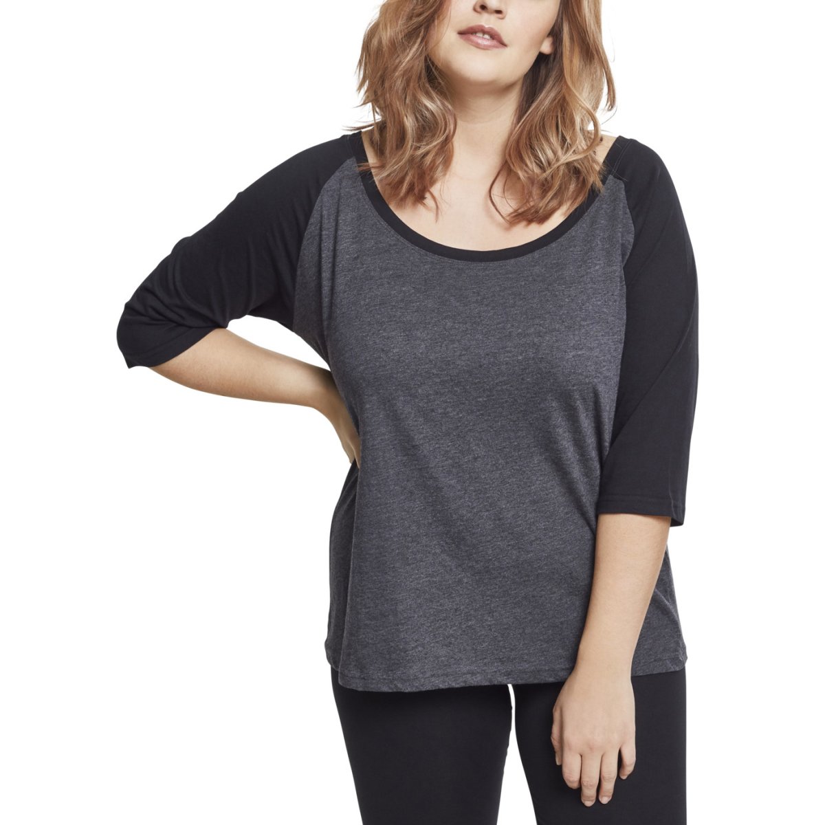 Urban Classics Ladies - 3/4 RAGLAN Longsleeve charcoal