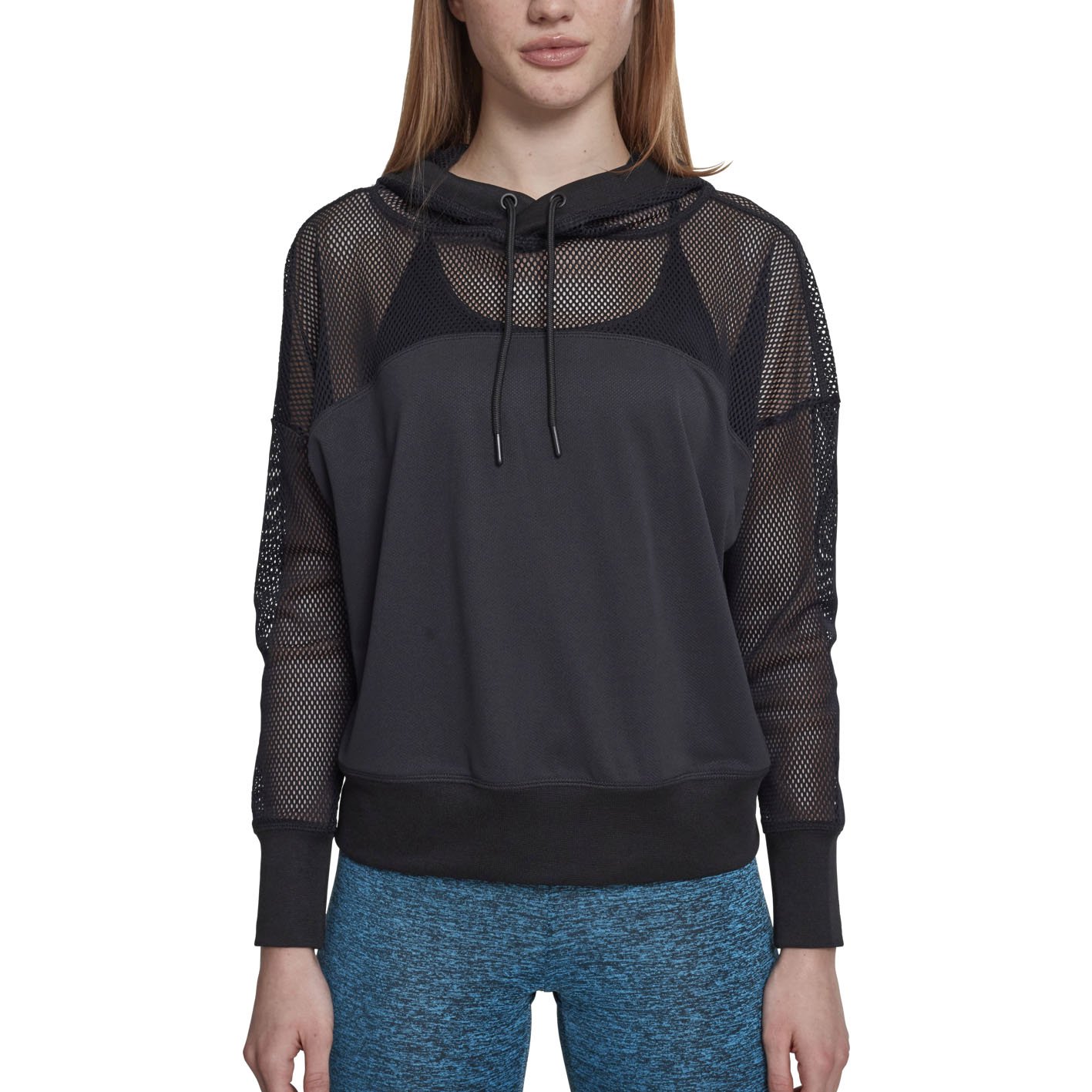 Urban Classics Ladies - Sport Fitness Mesh Hoody noir