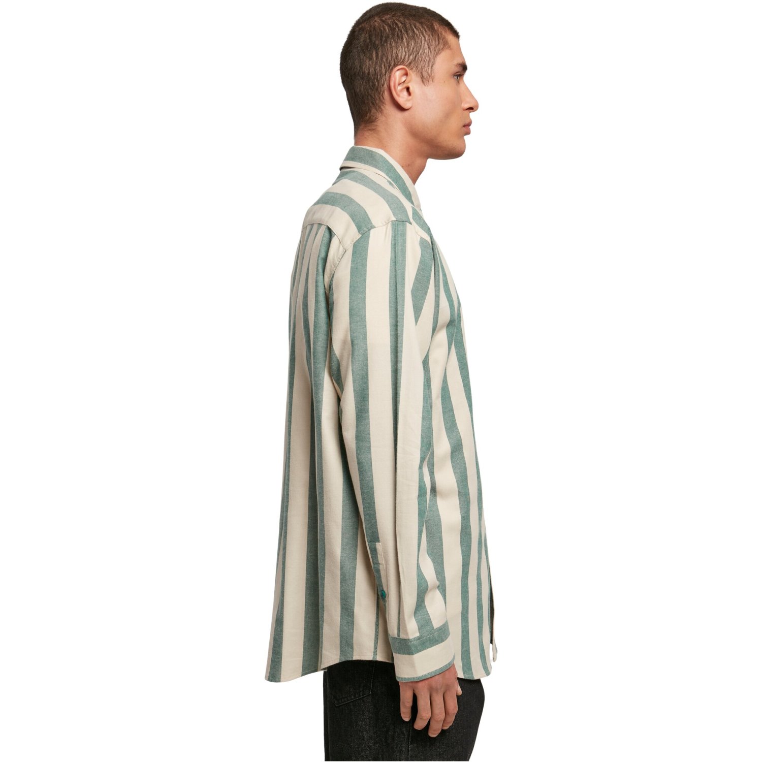 Urban Classics - Striped Shirt Hemd green / softseagrass