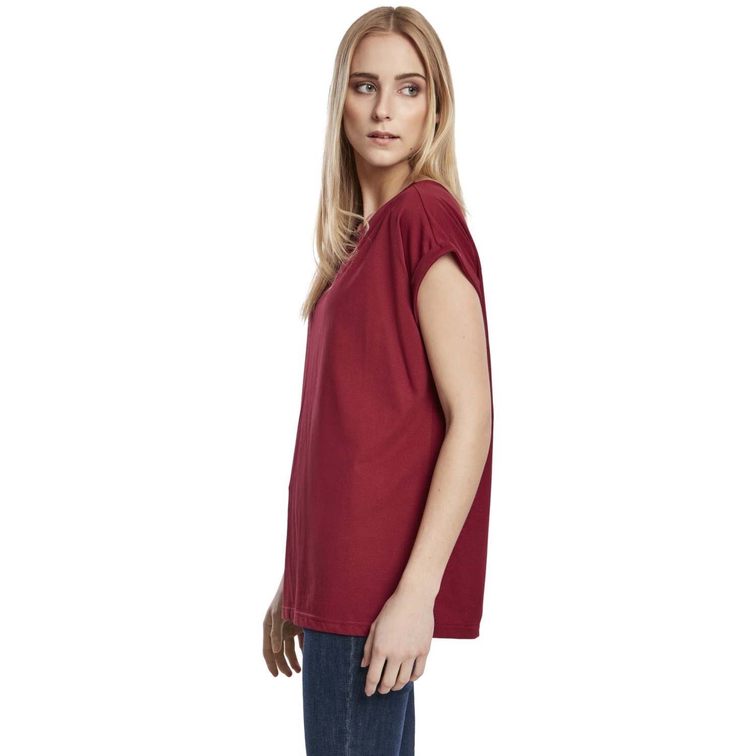 Urban Classics Ladies - Organic Extended Shirt burgundy