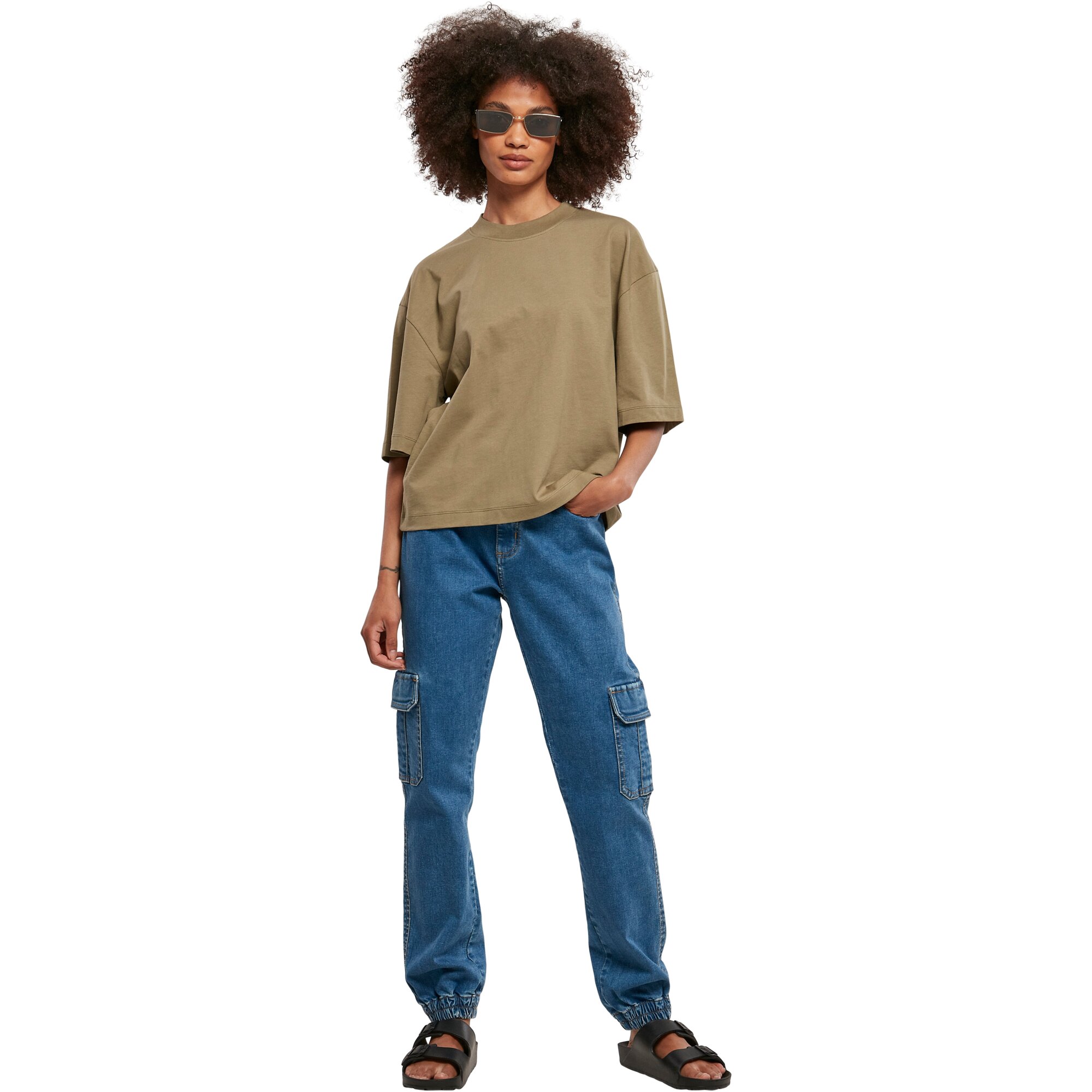 Urban Classics Ladies - Oversized Organic Shirt khaki