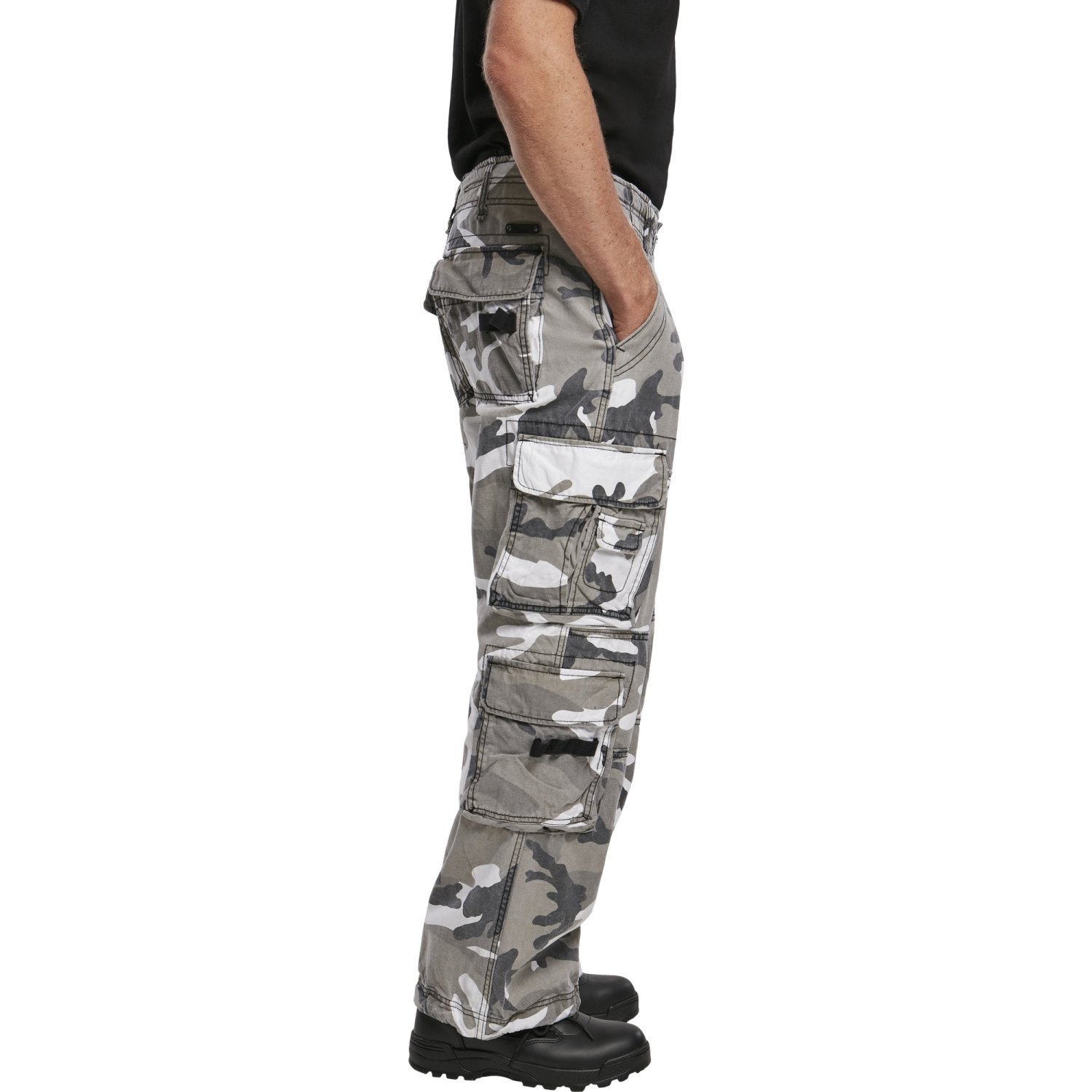 Brandit Pure Vintage Cargo Army Trousers snow camo