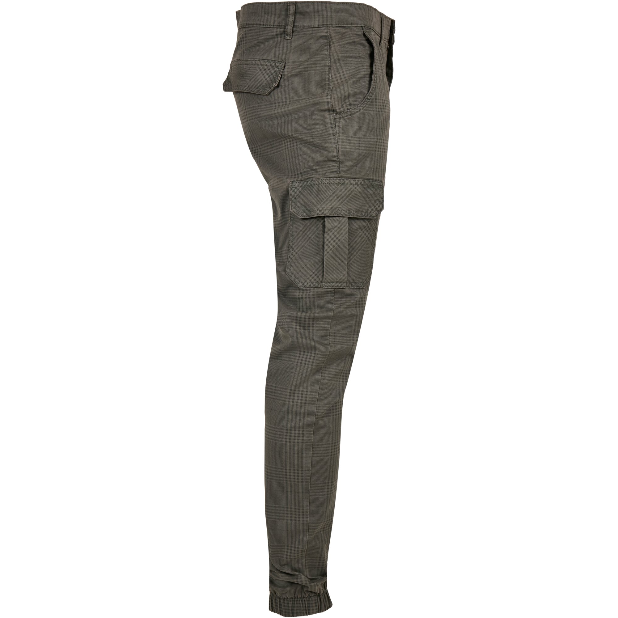 Urban Classics - Glencheck Cargo Jog Pantalon gris