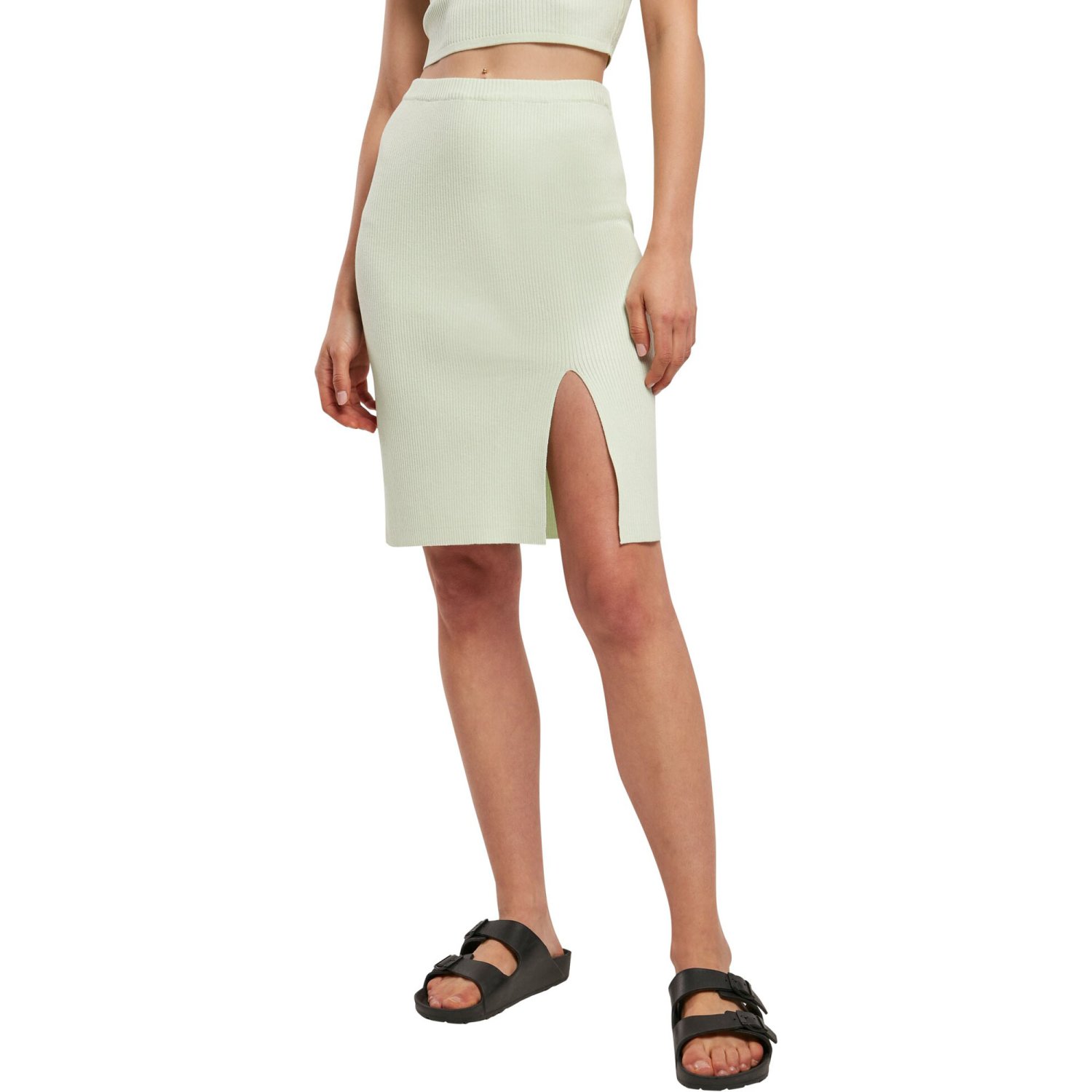 Urban Classics Ladies - Rib Knit Jupe minte