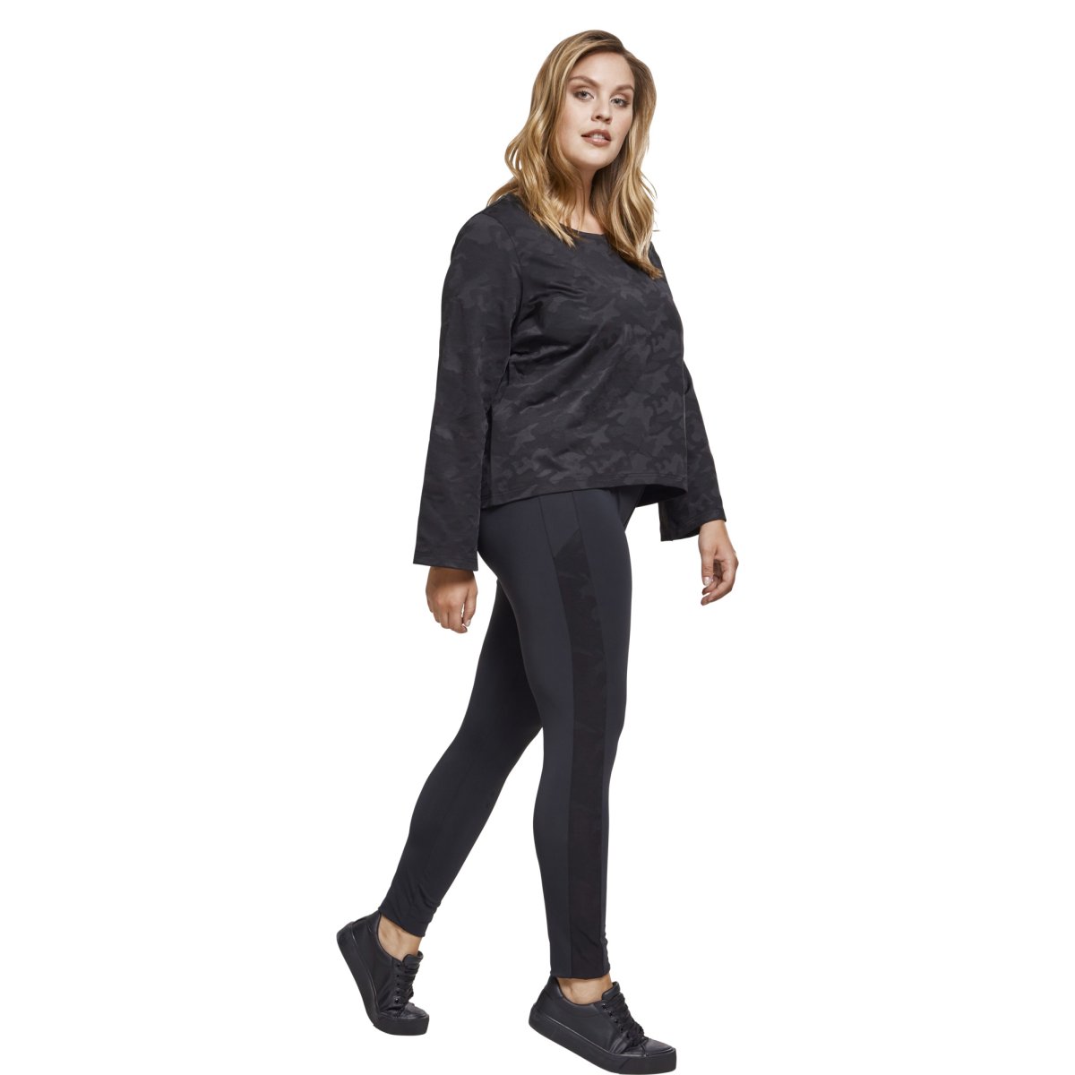 Urban Classics Ladies - Jacquard Camo Striped Leggings black