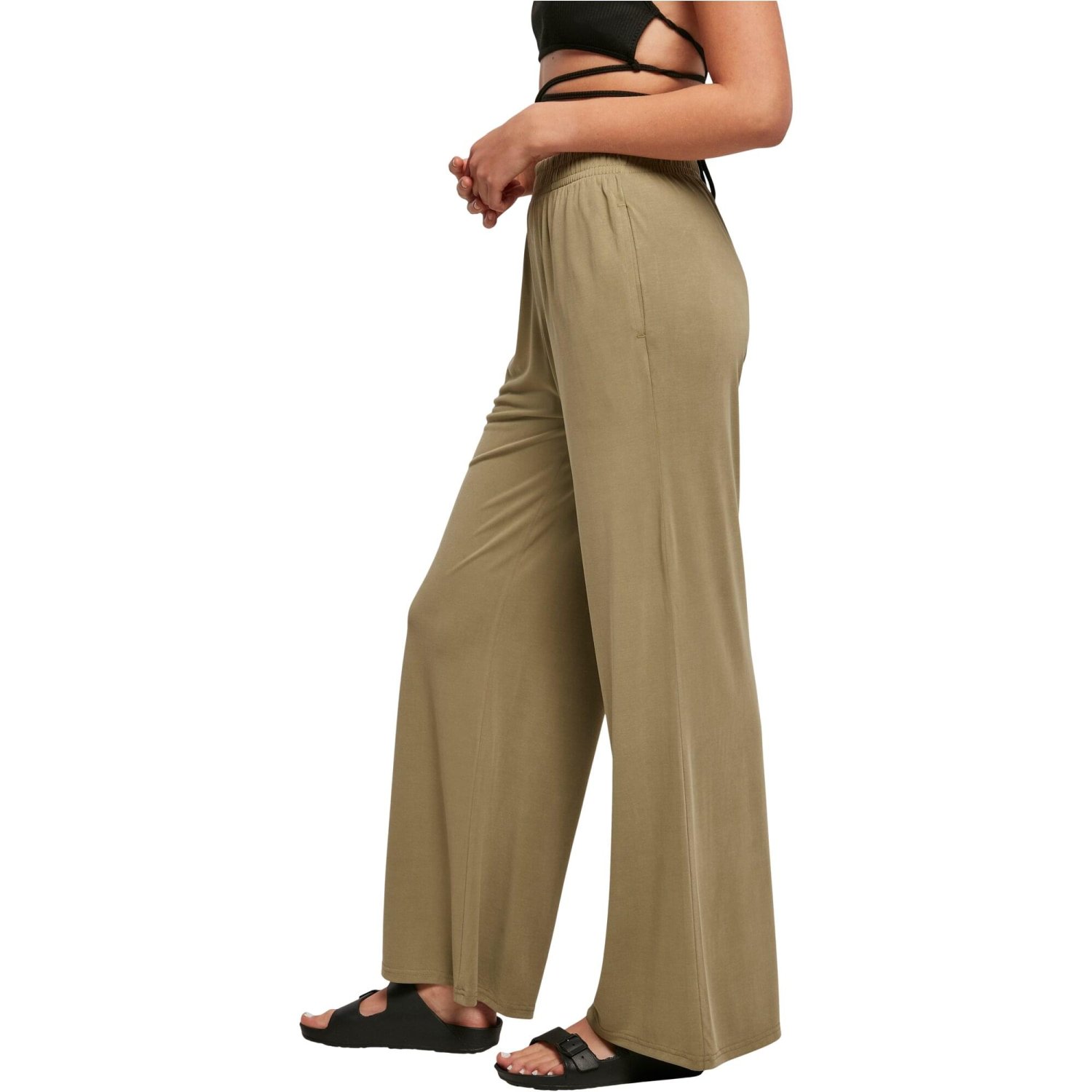 Urban Classics Ladies - Modal Wide Leg Pantalon khaki