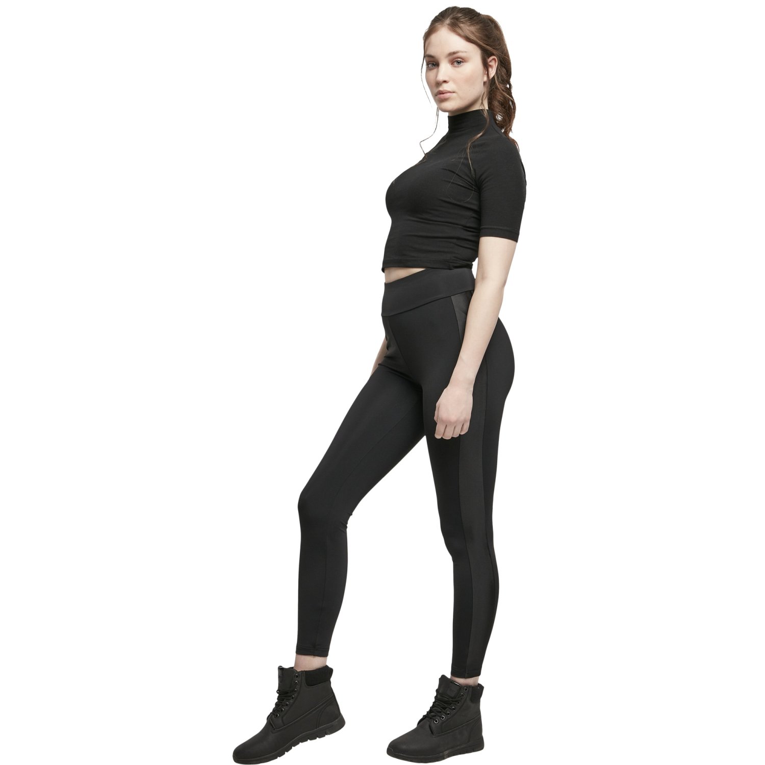 Urban Classics Ladies - Highwaist Shiny Stripe Leggings