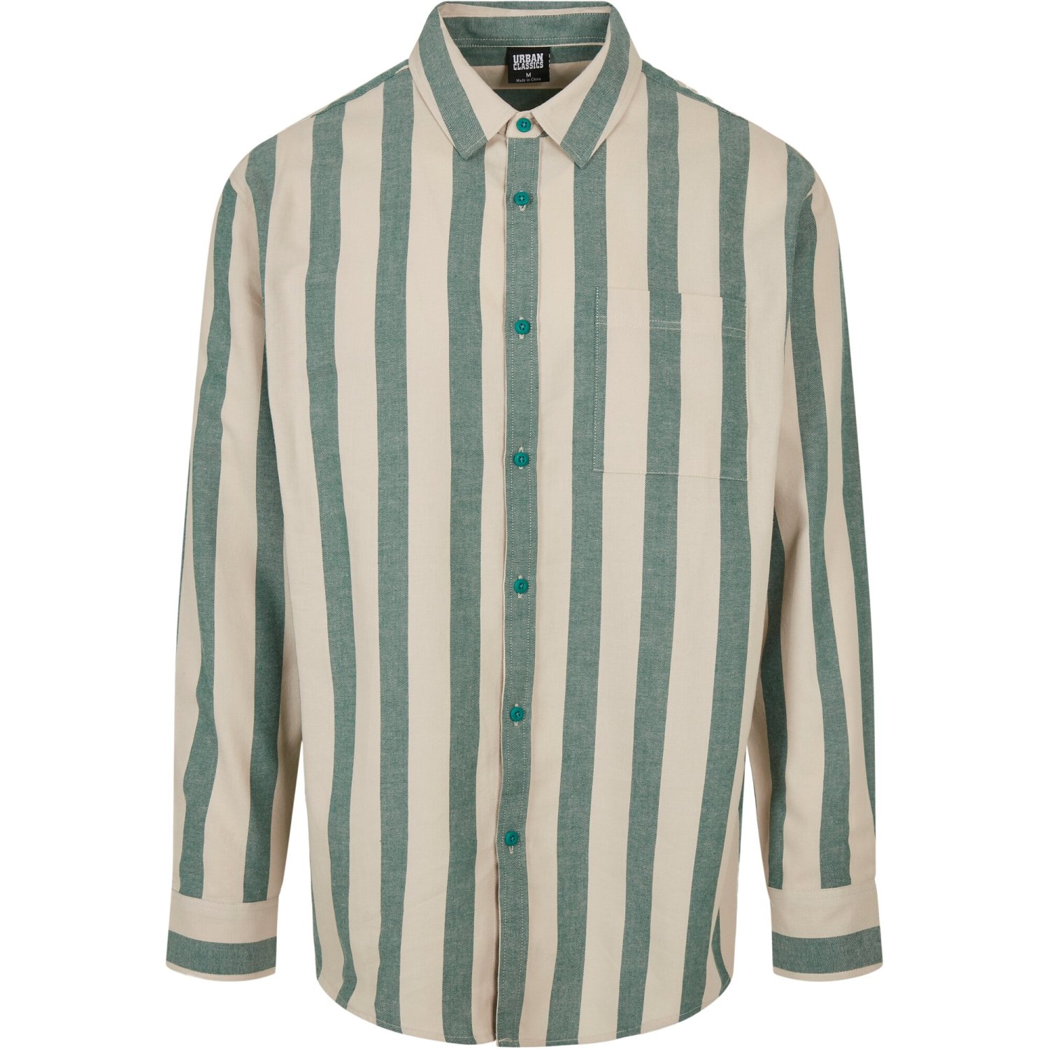 Urban Classics - Striped Shirt Hemd green / softseagrass