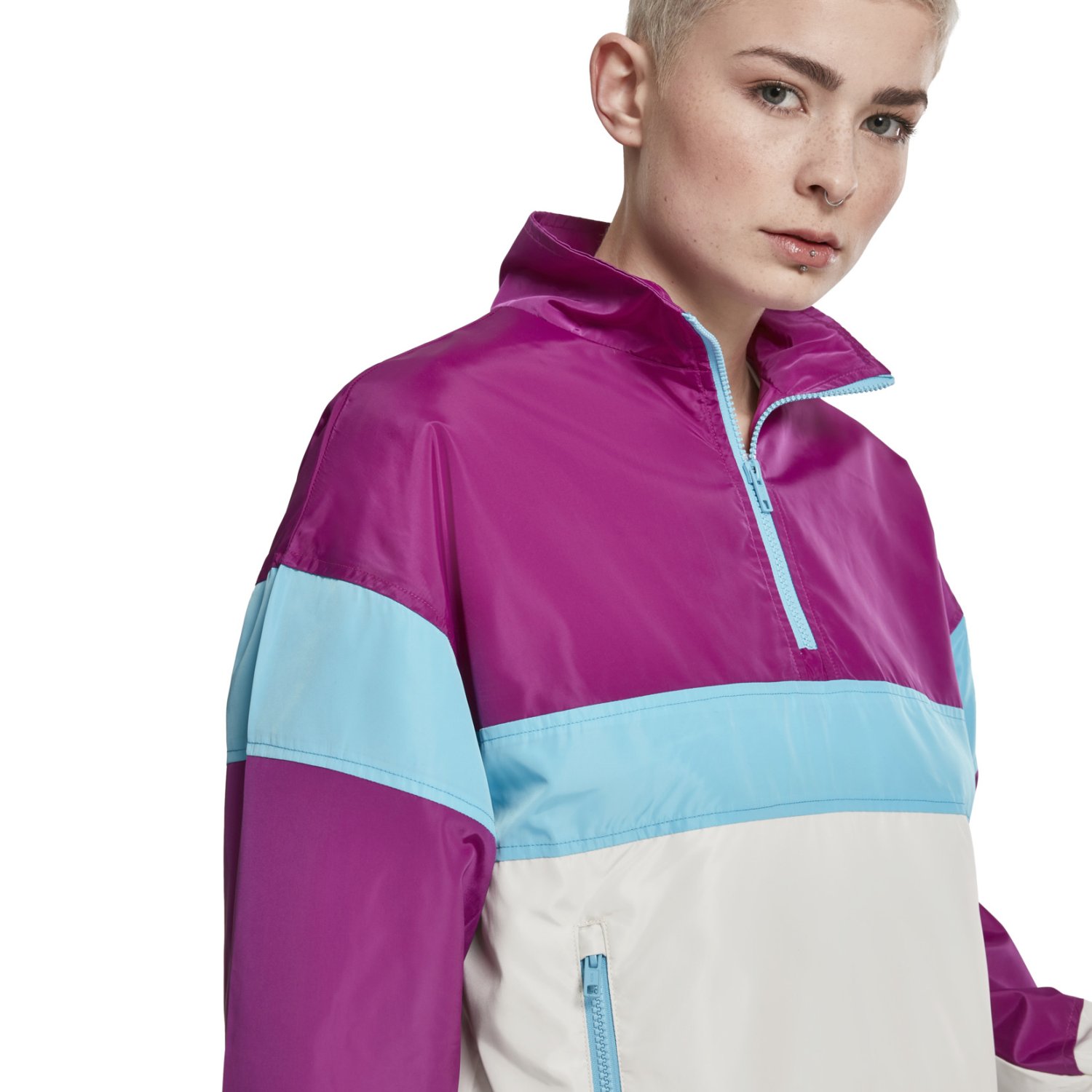 Urban Classics Ladies - PULL OVER Stand Up Collar Veste viol