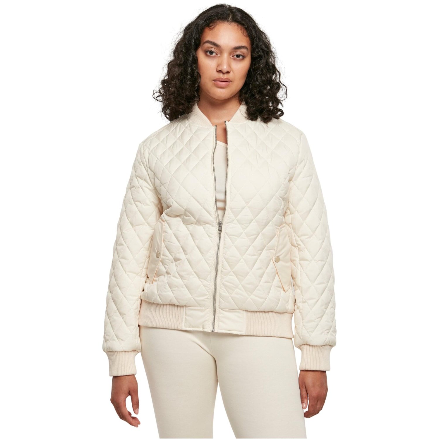 Urban Classics Femme - DIAMOND MATELASSÉE NYLON Veste sand