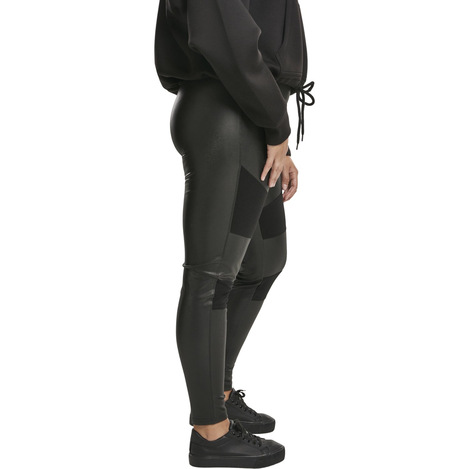 Urban Classics Ladies - Kunstleder TECH Leggings schwarz
