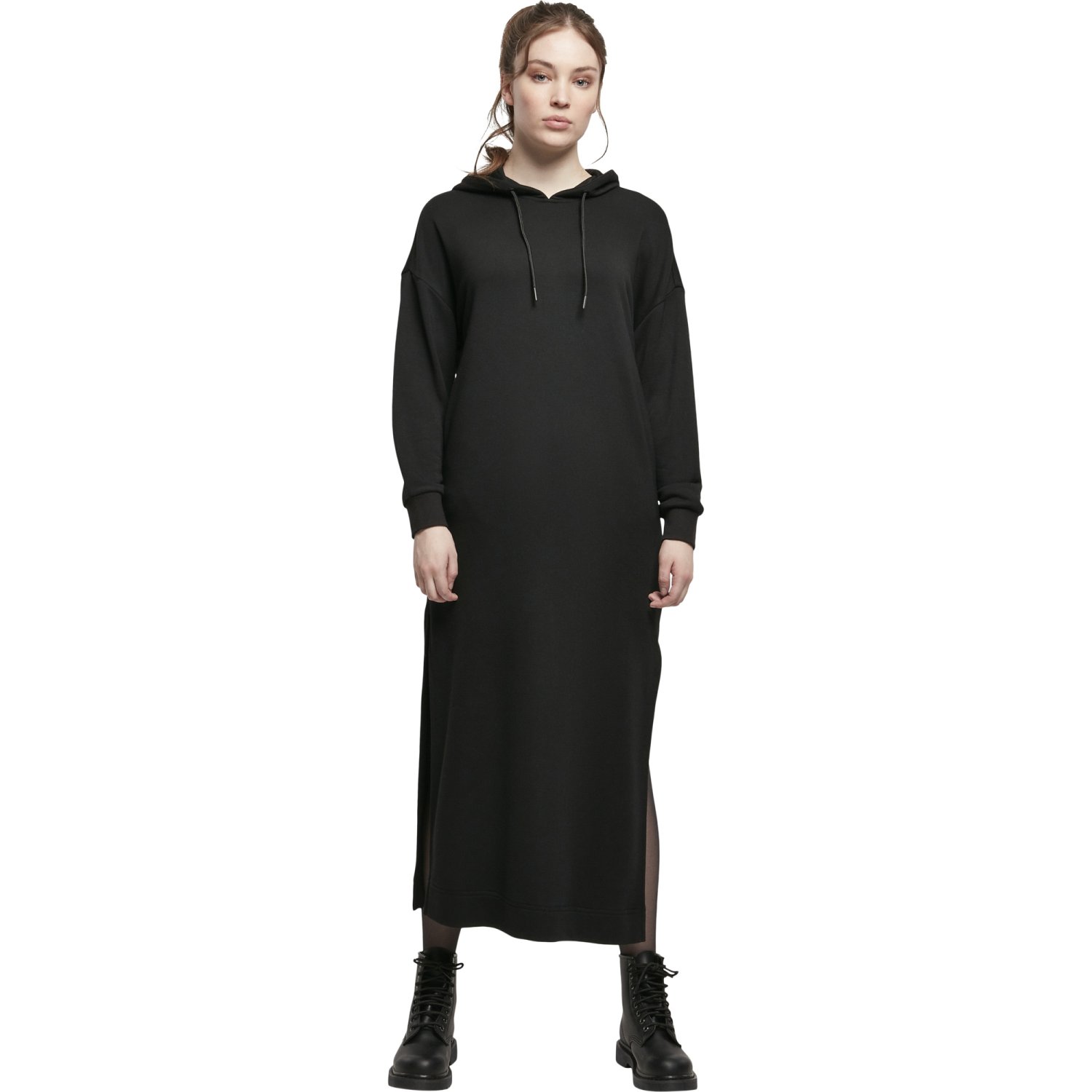Urban Classics Ladies - MODAL Hoody Long Kleid schwarz