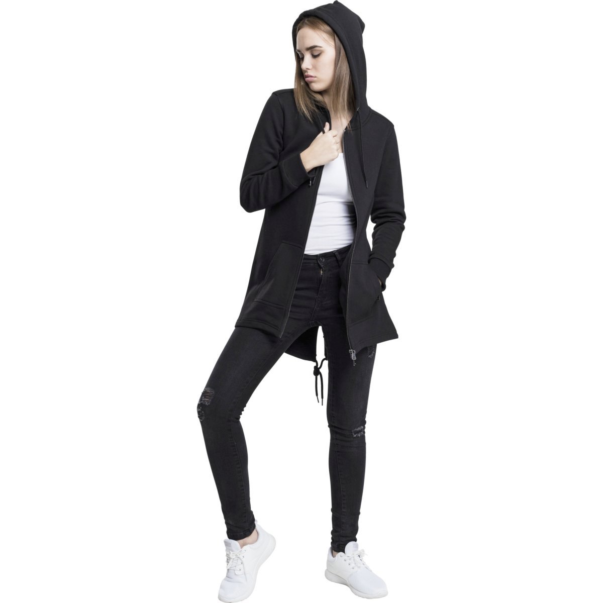 Urban Classics Ladies - SWEAT PARKA Zip Hoody noir