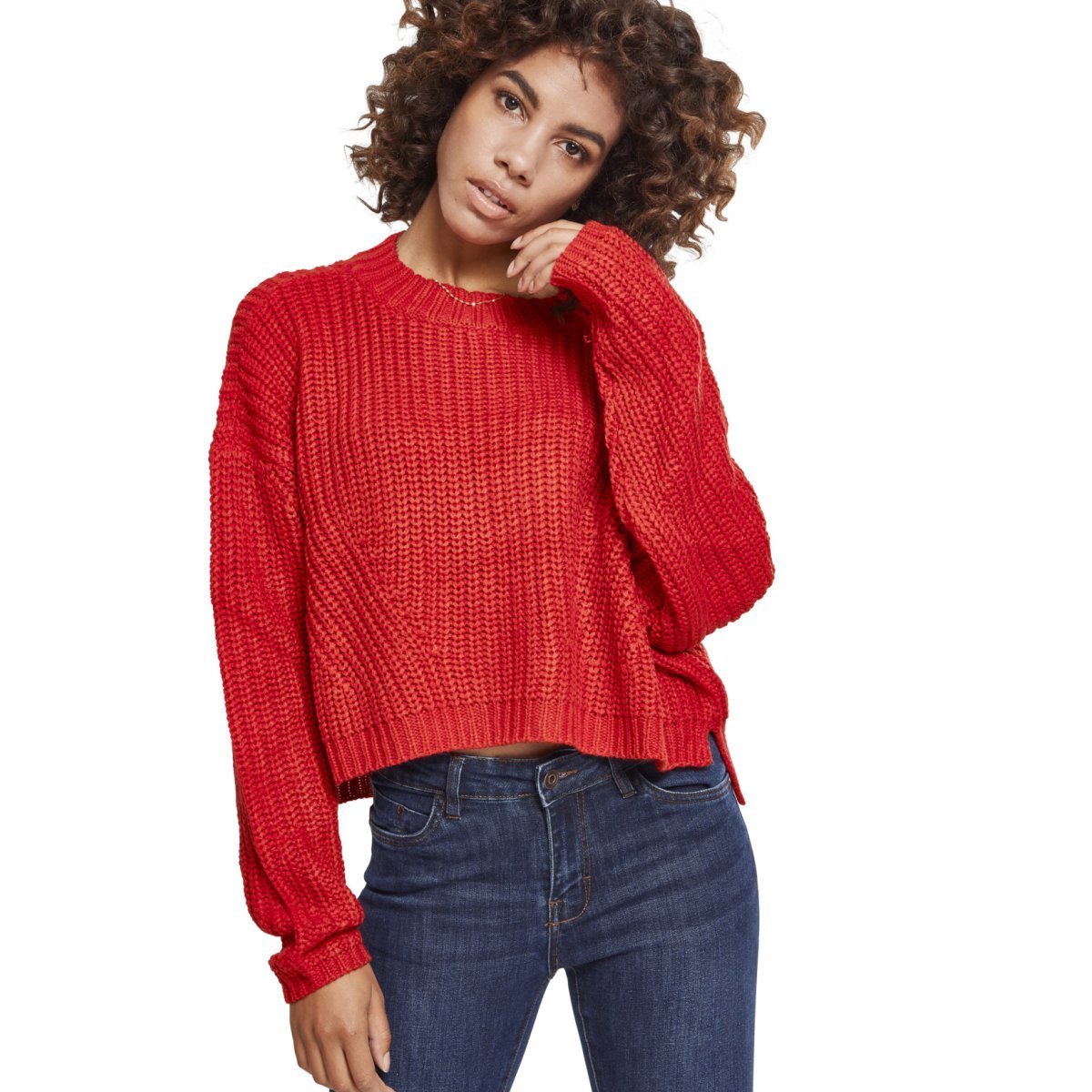 Urban Classics Ladies - Wide Oversize Sweater rouge