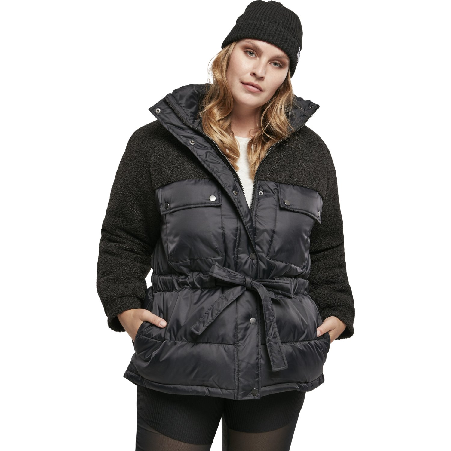Urban Classics Ladies - Sherpa Puffer Jacket black