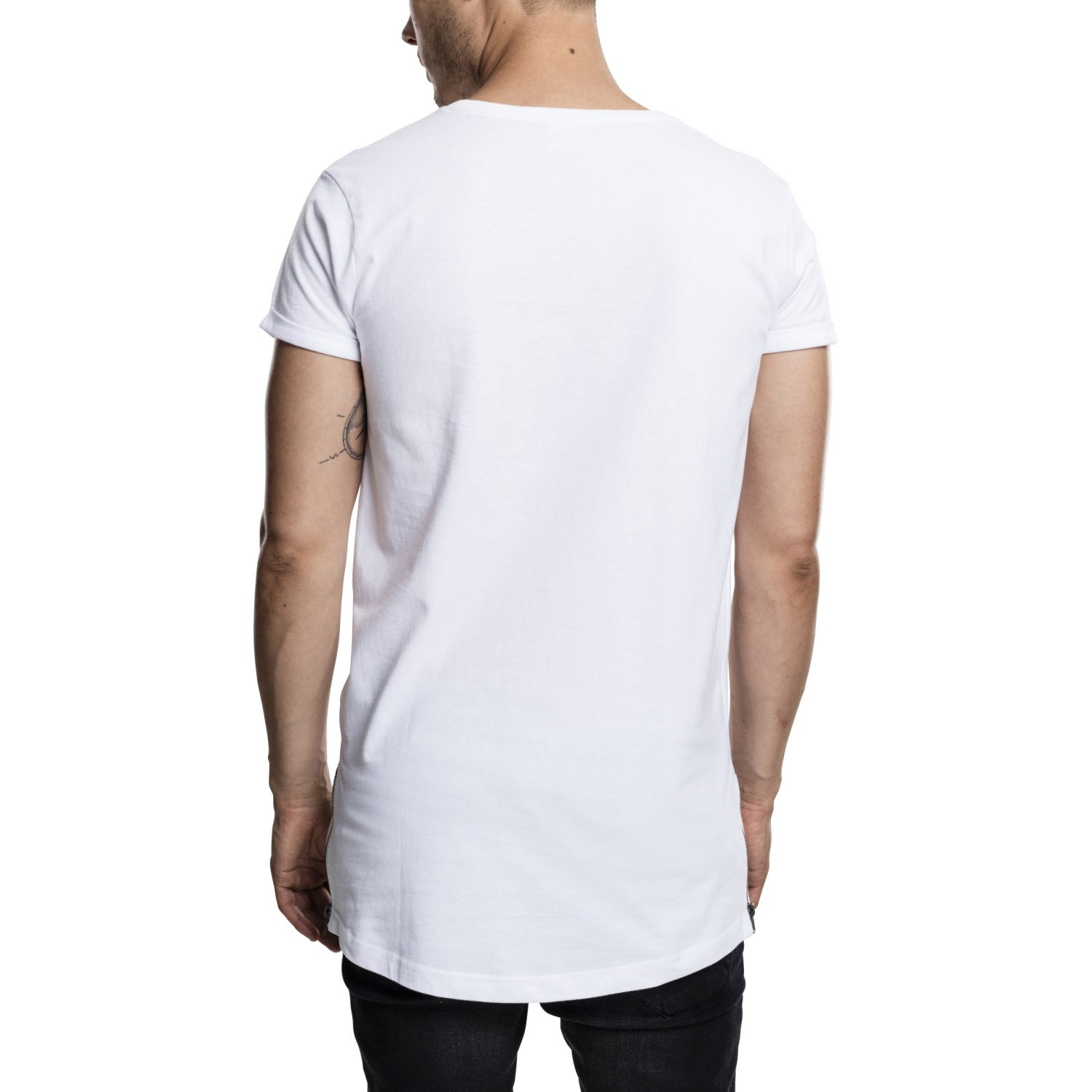 Urban Classics - ZIPPED SHAPED Long Tee blanc
