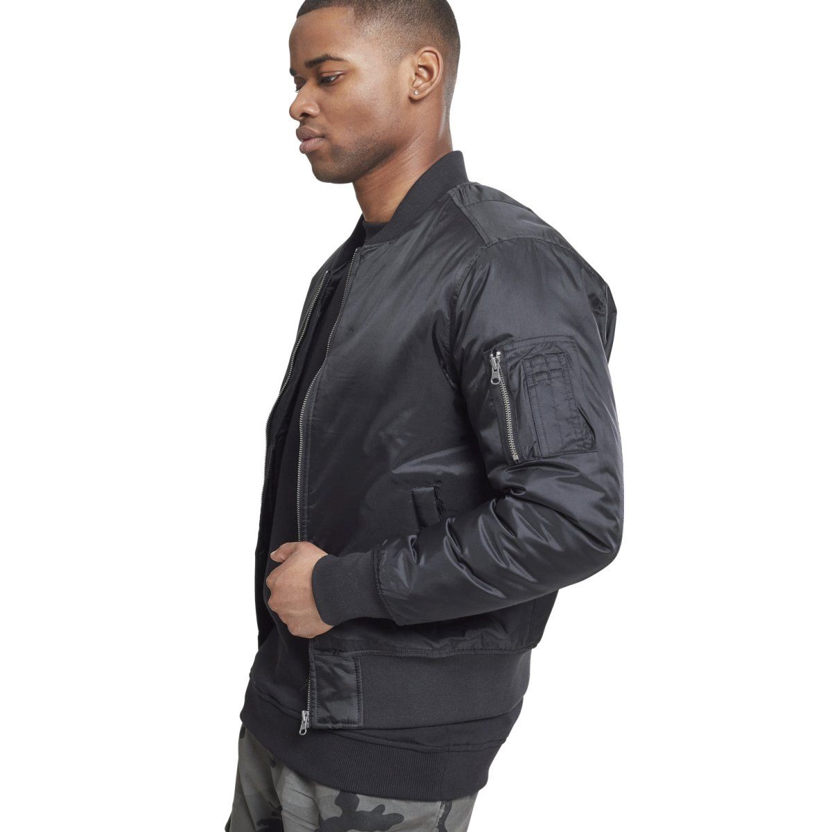 Urban Classics - SHINY BOMBER Jacket black