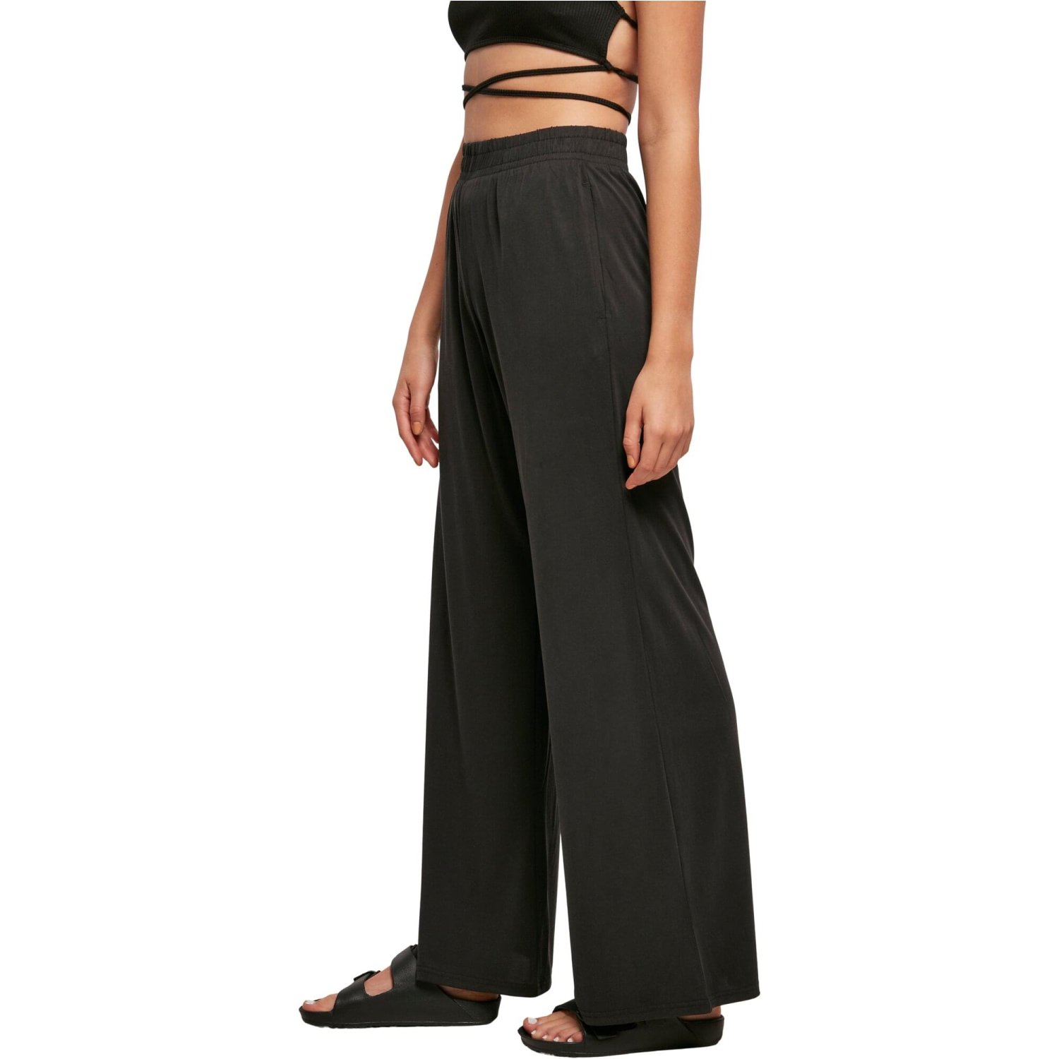 Urban Classics Ladies - Modal Wide Leg Pants black