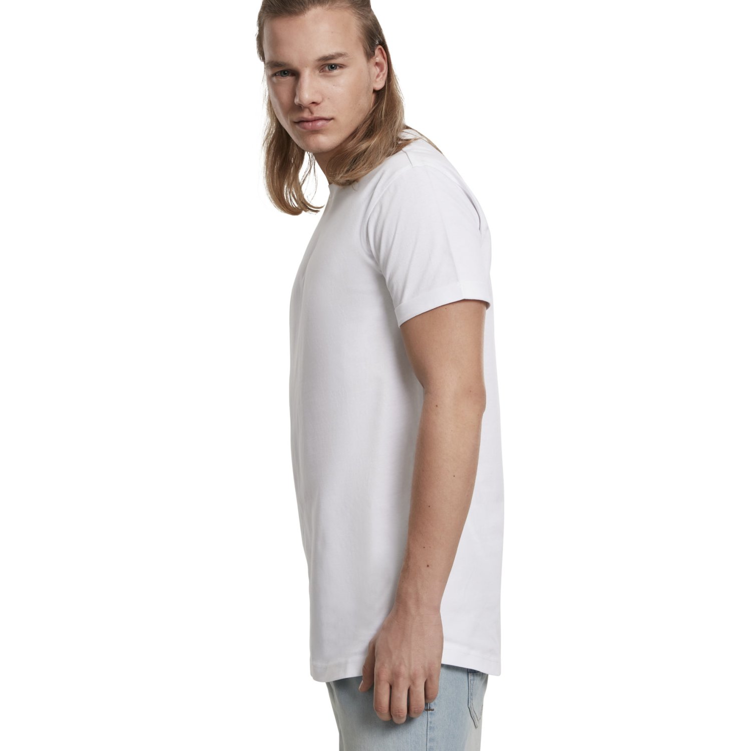 Urban Classics - Short Shaped Turn Up Shirt white