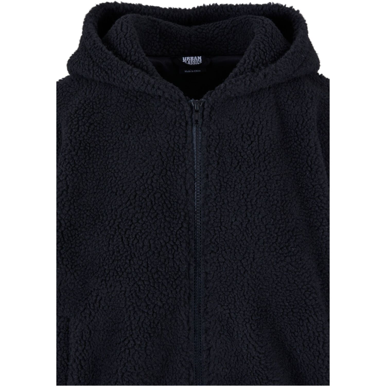 Urban Classics Ladies Oversized Sherpa Zip Hoody noir
