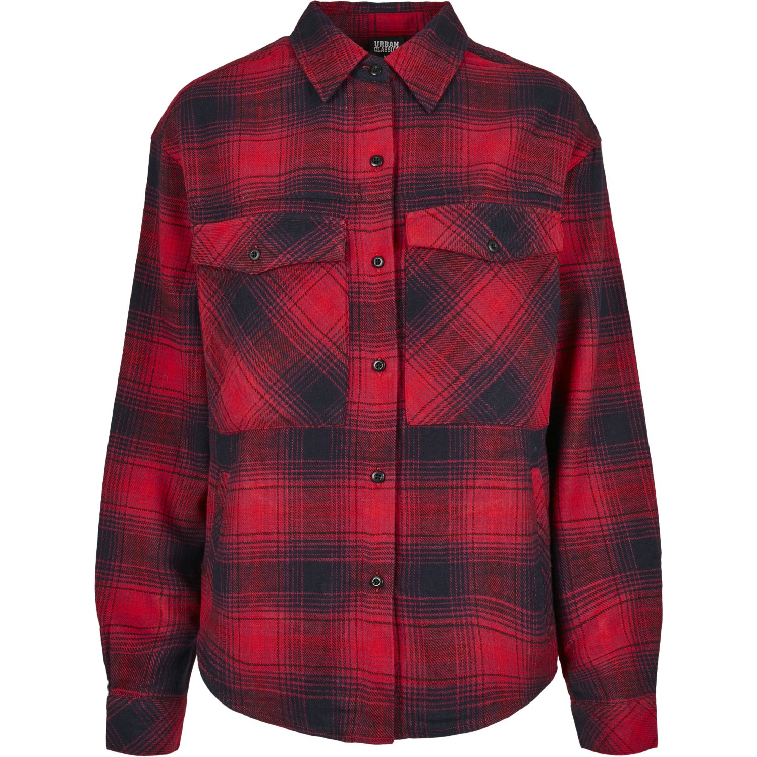 Urban Classics Femme - Check FLANELL Chemise rouge