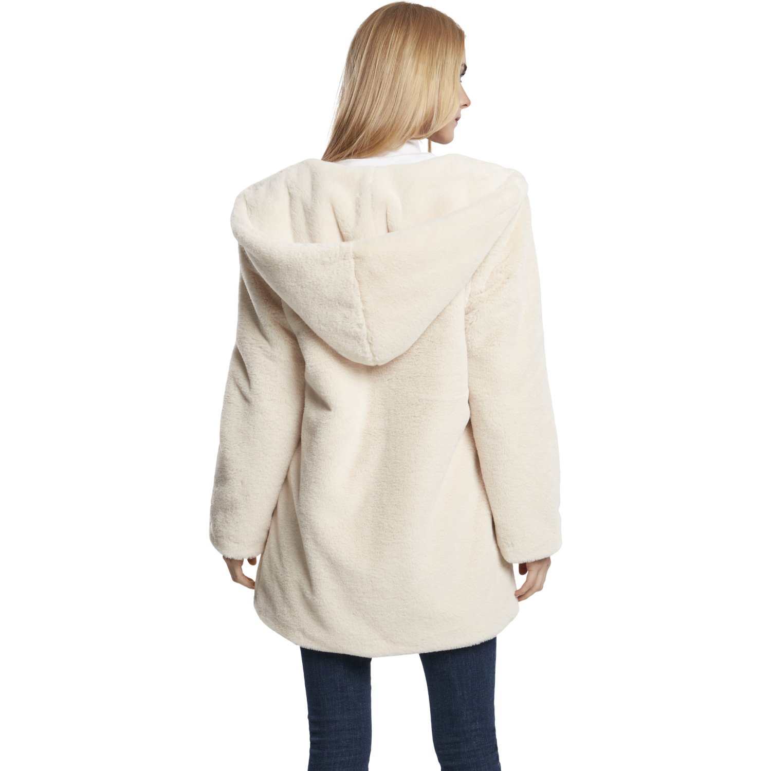 Urban Classics Ladies - Hooded Teddy Coat offwhite